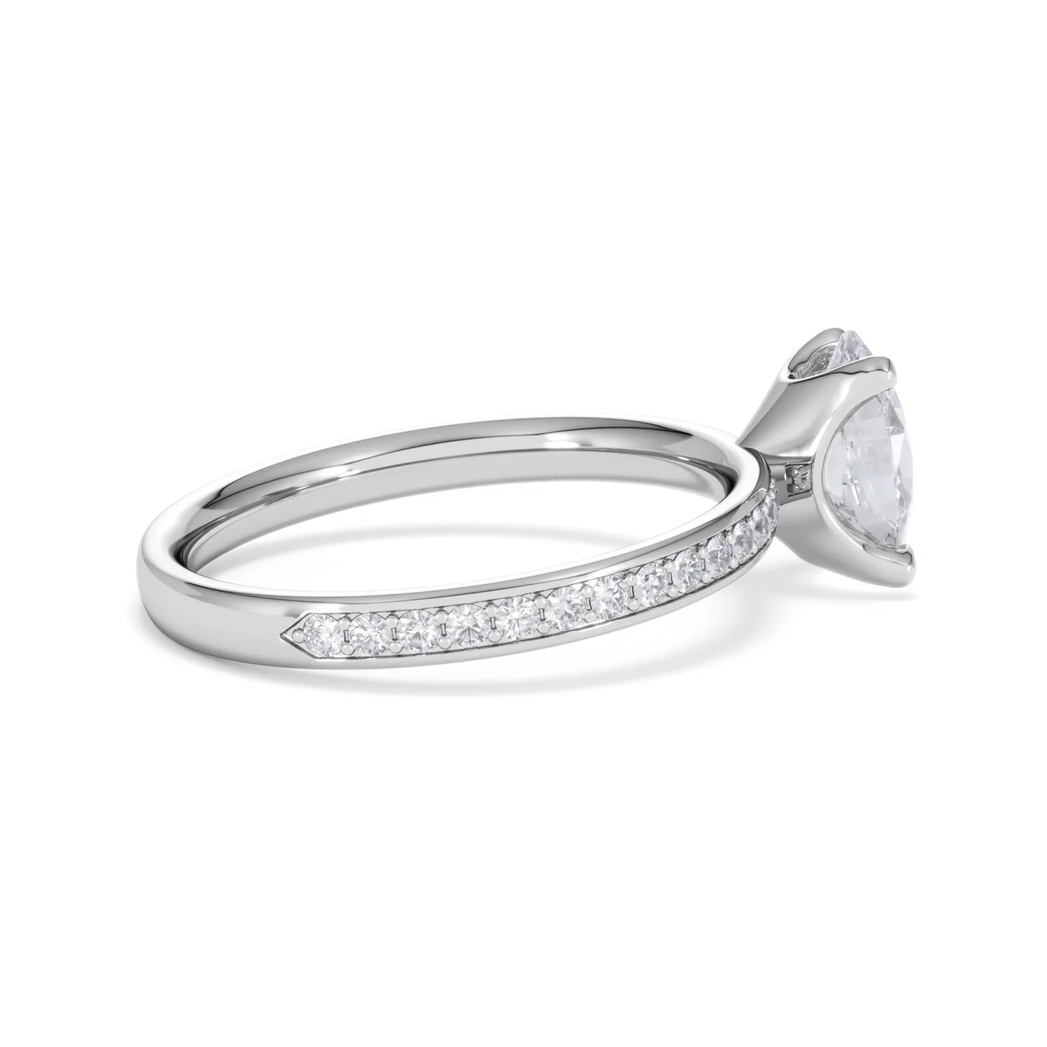 Origin 1.25ct Oval Cut Lab Diamond Solitaire Engagement Ring with Side Stones in 18K White Gold - Image 30