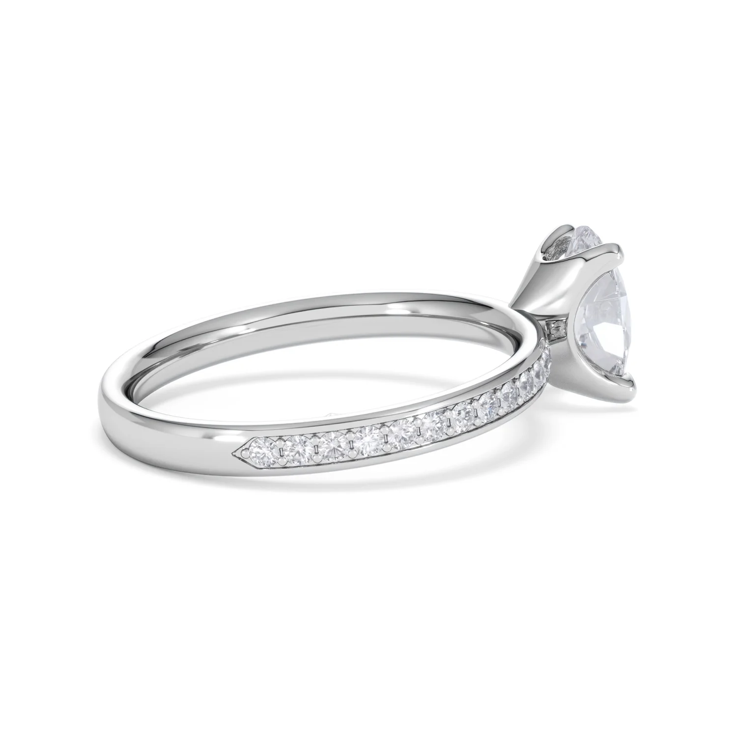 Origin 1.25ct Oval Cut Lab Diamond Solitaire Engagement Ring with Side Stones in 18K White Gold - Image 32