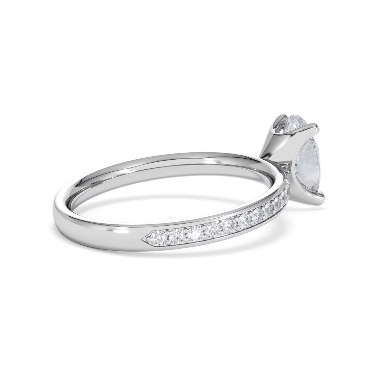 Origin 1.25ct Oval Cut Lab Diamond Solitaire Engagement Ring with Side Stones in 18K White Gold - Image 34