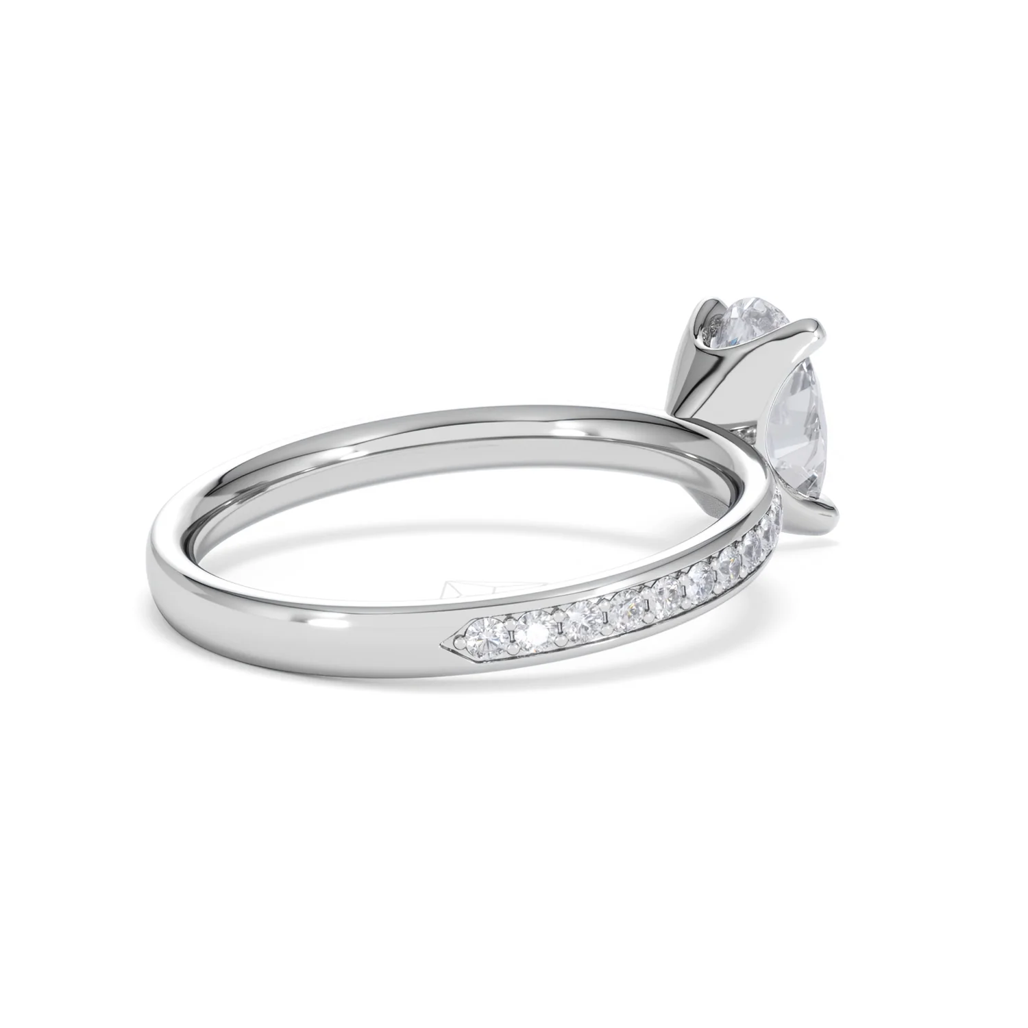 Origin 1.25ct Oval Cut Lab Diamond Solitaire Engagement Ring with Side Stones in 18K White Gold - Image 36