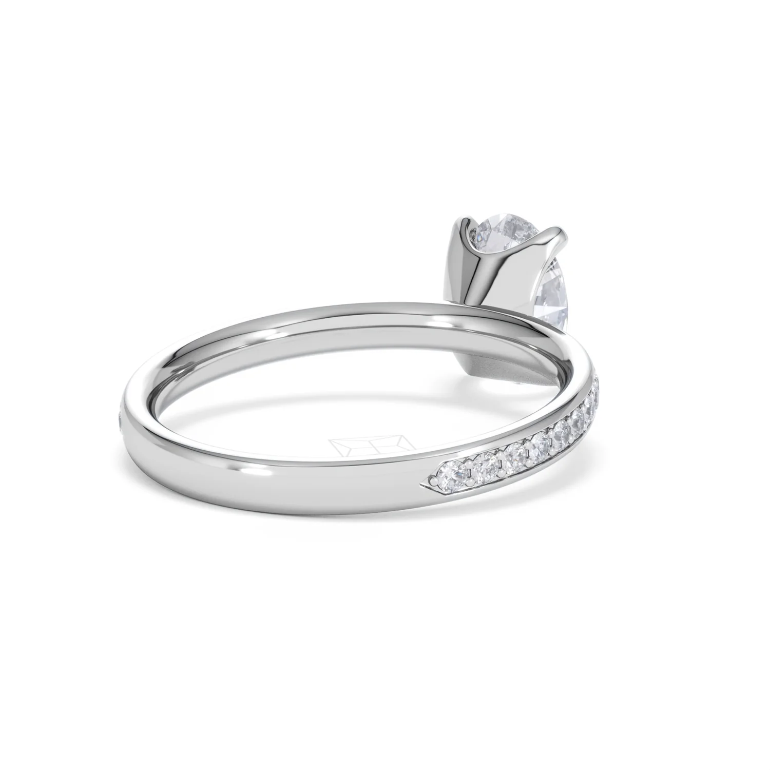Origin 1.25ct Oval Cut Lab Diamond Solitaire Engagement Ring with Side Stones in 18K White Gold - Image 40