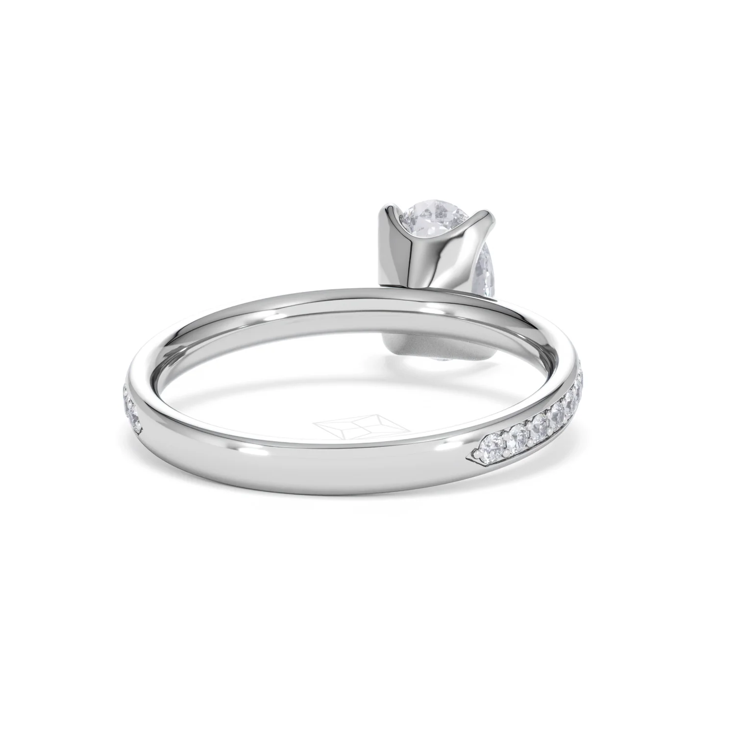 Origin 1.25ct Oval Cut Lab Diamond Solitaire Engagement Ring with Side Stones in 18K White Gold - Image 43