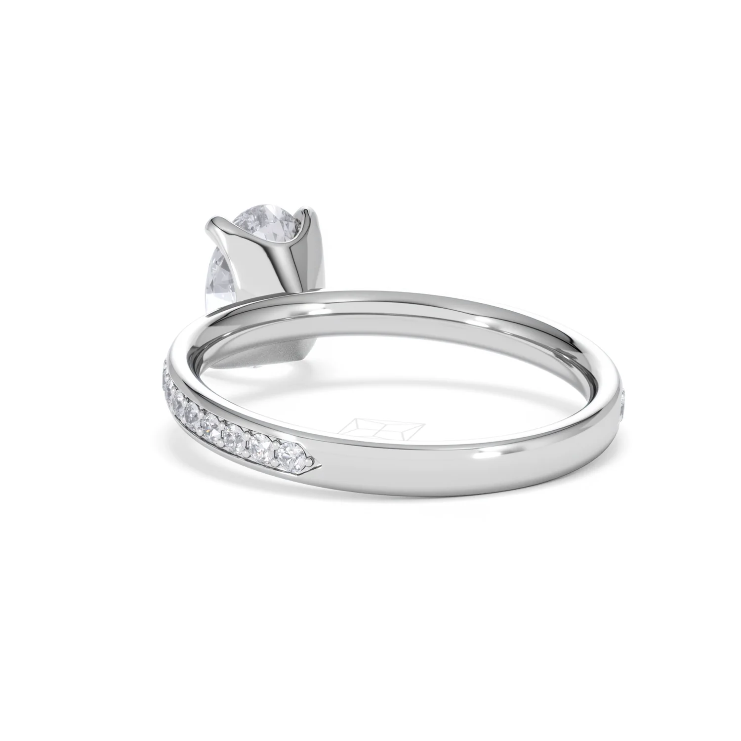 Origin 1.25ct Oval Cut Lab Diamond Solitaire Engagement Ring with Side Stones in 18K White Gold - Image 53