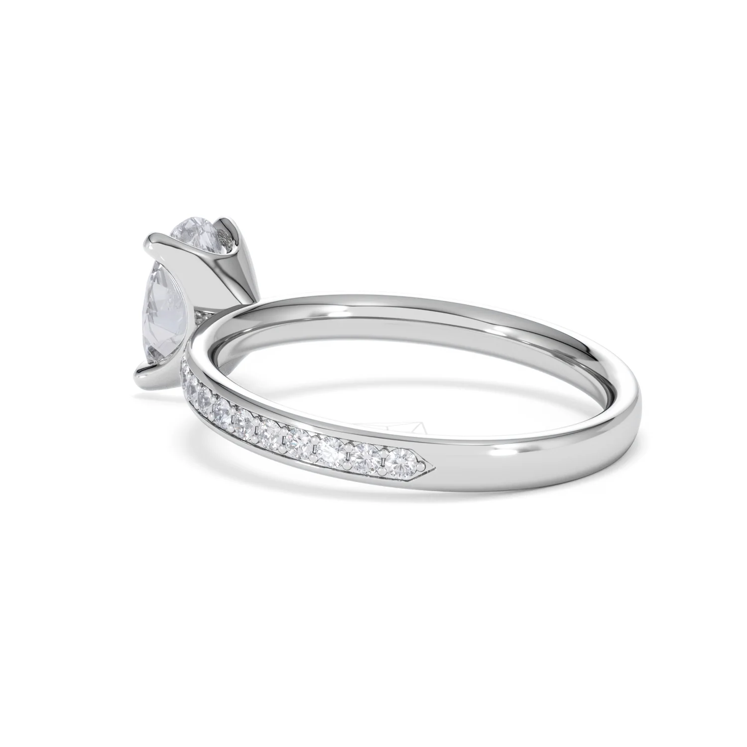 Origin 1.25ct Oval Cut Lab Diamond Solitaire Engagement Ring with Side Stones in 18K White Gold - Image 58
