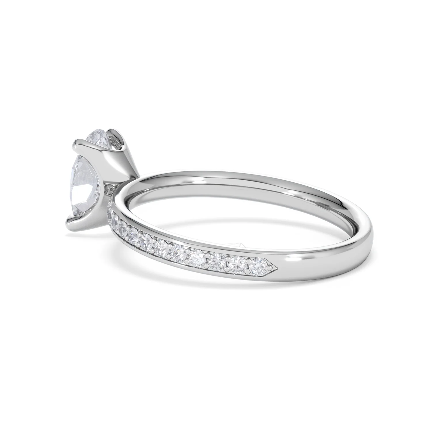 Origin 1.25ct Oval Cut Lab Diamond Solitaire Engagement Ring with Side Stones in 18K White Gold - Image 60