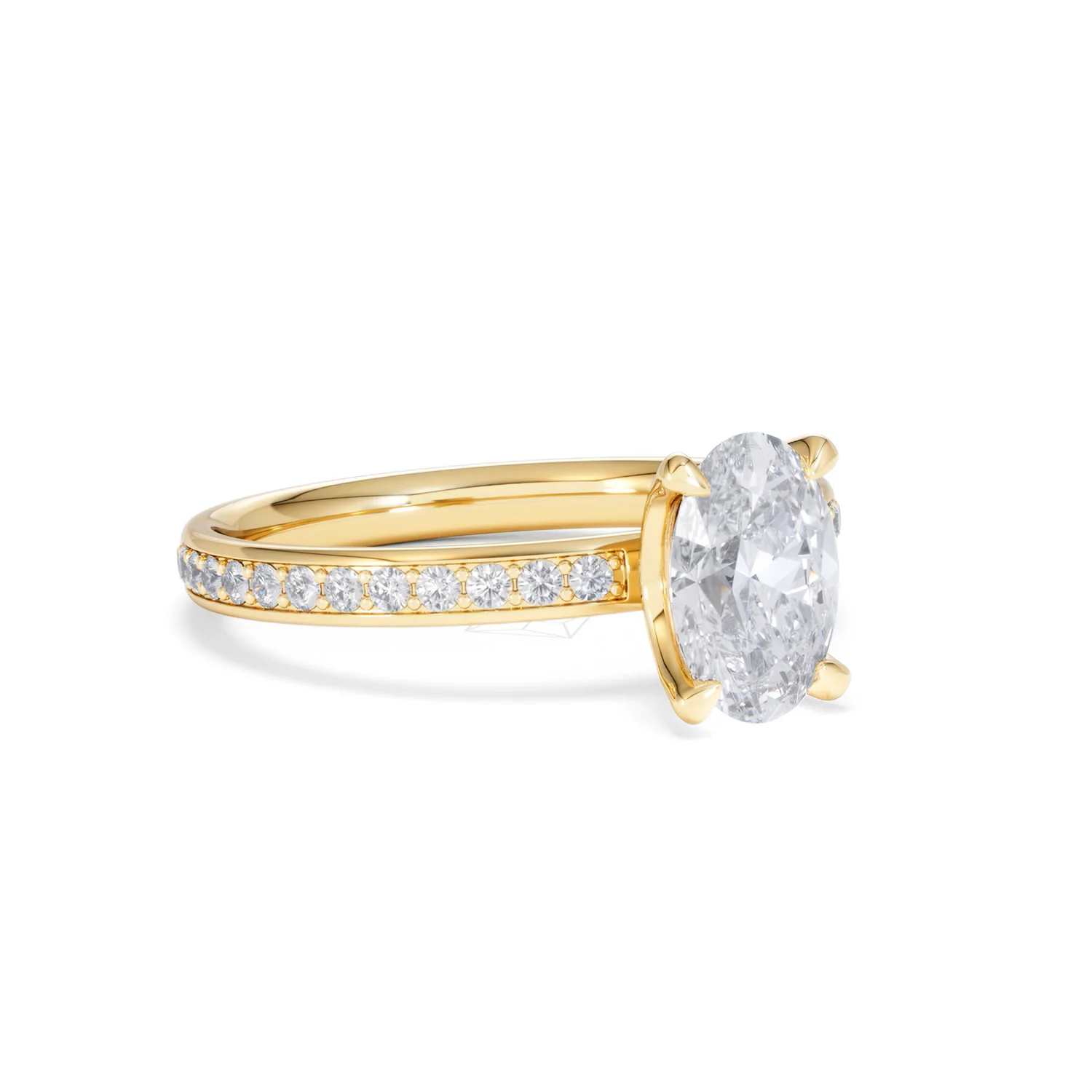 Origin 1.25ct Oval Cut Lab Diamond Solitaire Engagement Ring with Side Stones in 18K Yellow Gold - Image 14