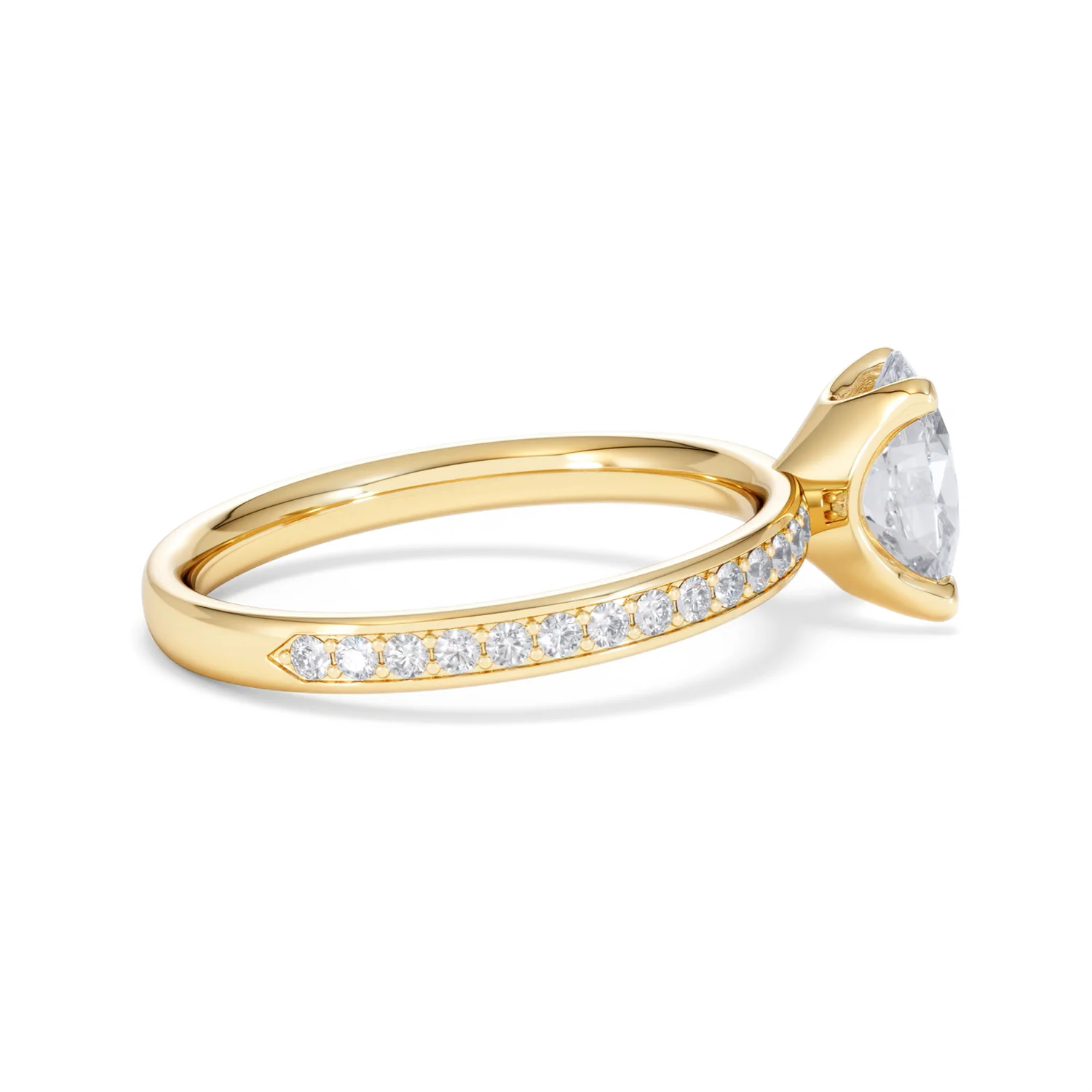 Origin 1.25ct Oval Cut Lab Diamond Solitaire Engagement Ring with Side Stones in 18K Yellow Gold - Image 29