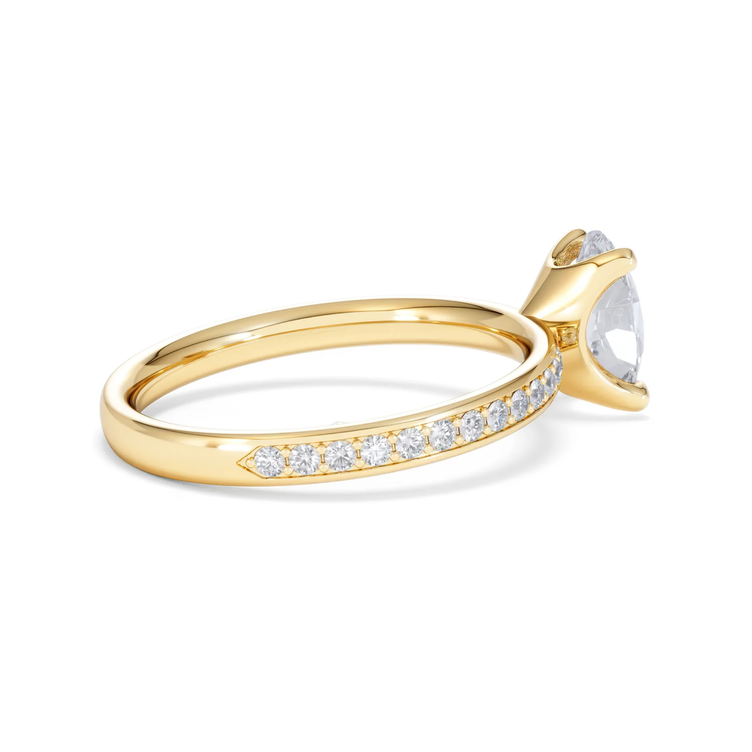 Origin 1.25ct Oval Cut Lab Diamond Solitaire Engagement Ring with Side Stones in 18K Yellow Gold - Image 32