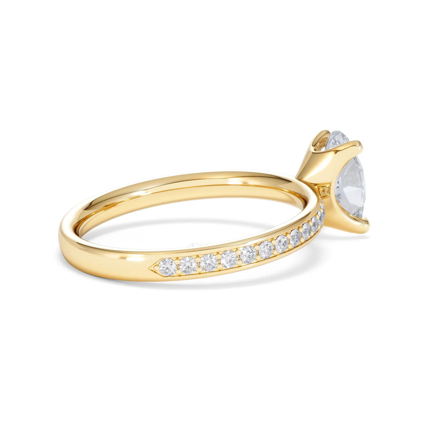 Origin 1.25ct Oval Cut Lab Diamond Solitaire Engagement Ring with Side Stones in 18K Yellow Gold - Image 33