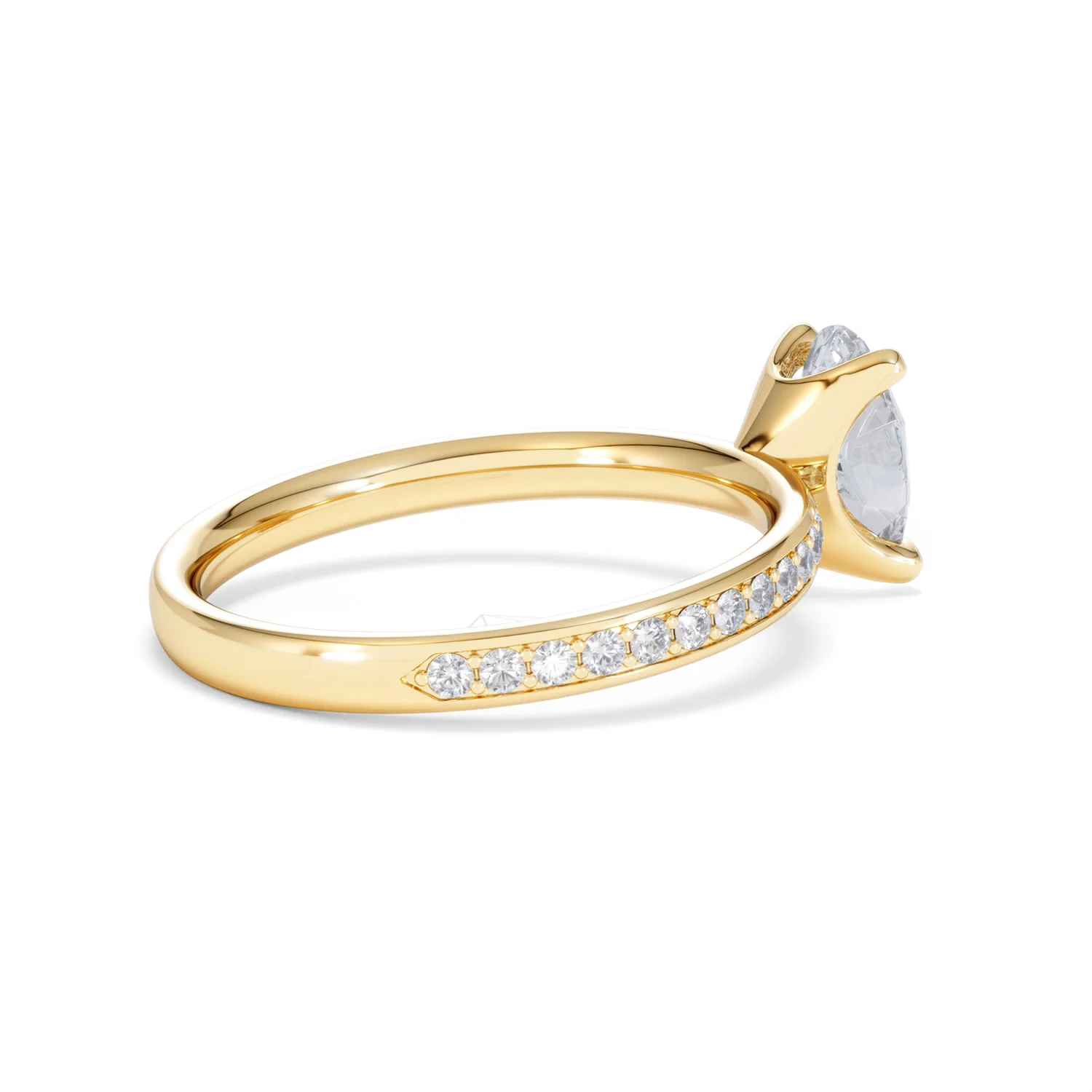 Origin 1.25ct Oval Cut Lab Diamond Solitaire Engagement Ring with Side Stones in 18K Yellow Gold - Image 34