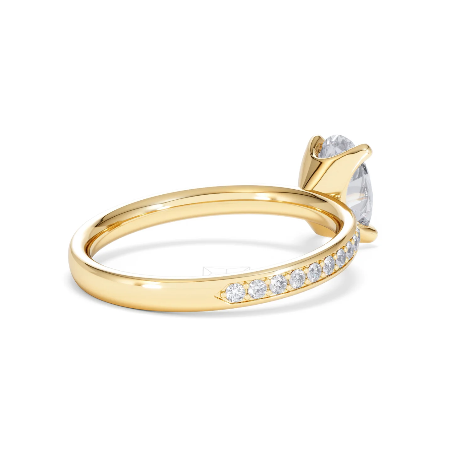 Origin 1.25ct Oval Cut Lab Diamond Solitaire Engagement Ring with Side Stones in 18K Yellow Gold - Image 37