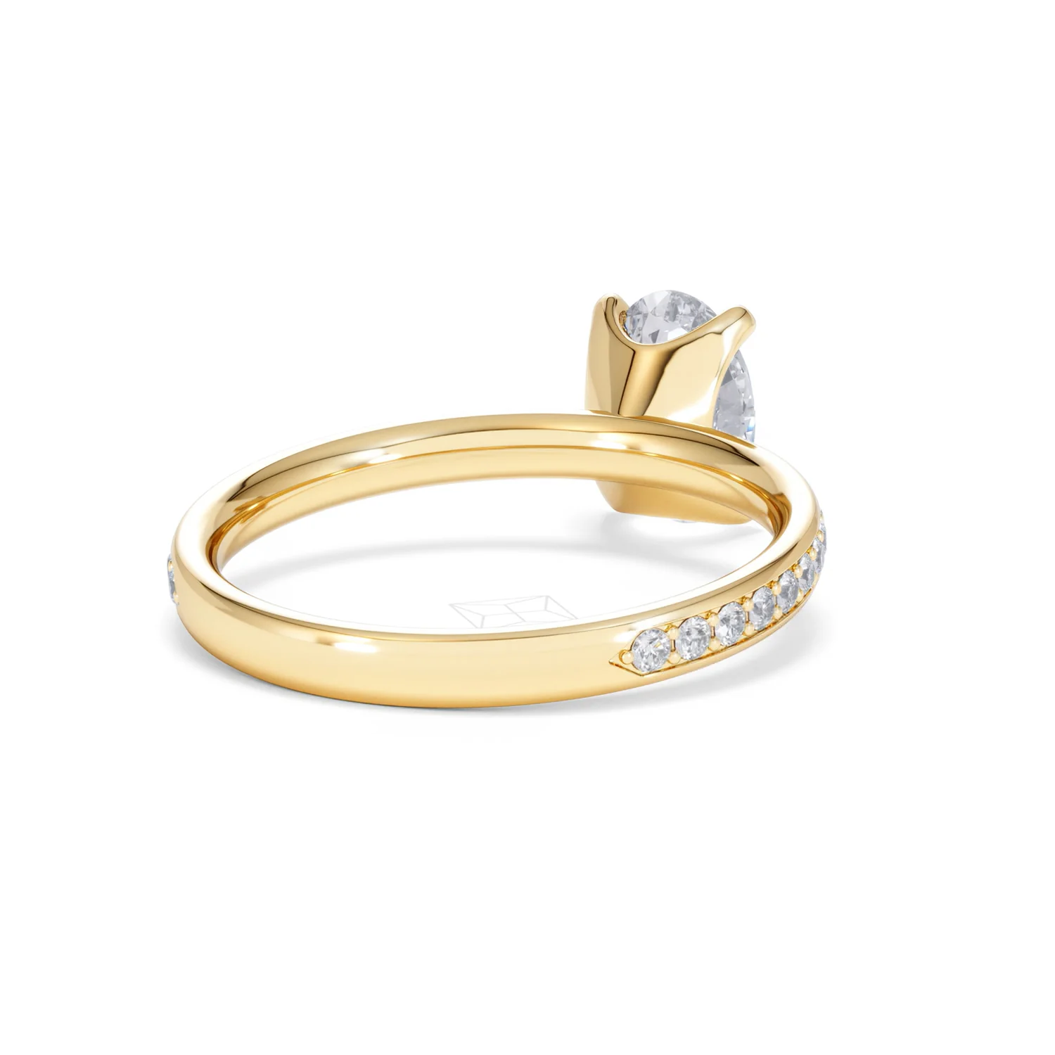 Origin 1.25ct Oval Cut Lab Diamond Solitaire Engagement Ring with Side Stones in 18K Yellow Gold - Image 41