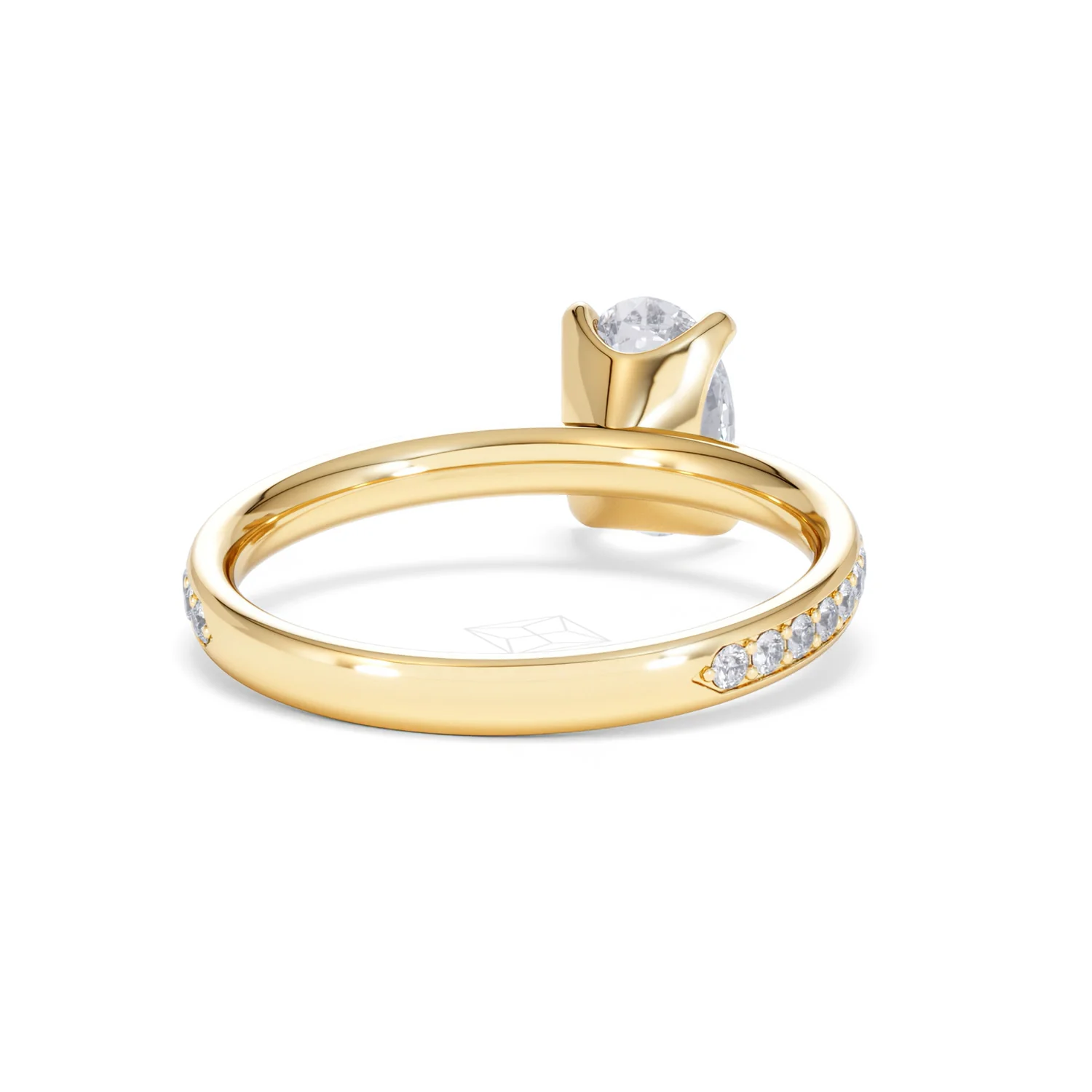 Origin 1.25ct Oval Cut Lab Diamond Solitaire Engagement Ring with Side Stones in 18K Yellow Gold - Image 43