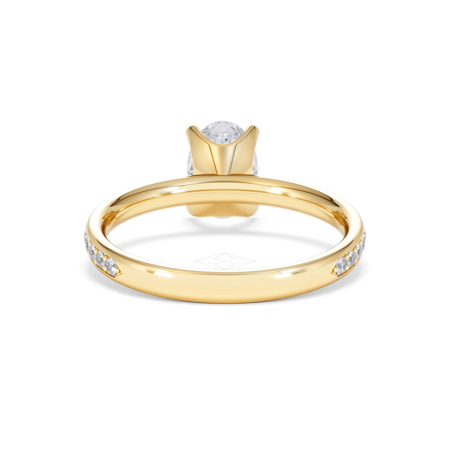 Origin 1.25ct Oval Cut Lab Diamond Solitaire Engagement Ring with Side Stones in 18K Yellow Gold - Image 47
