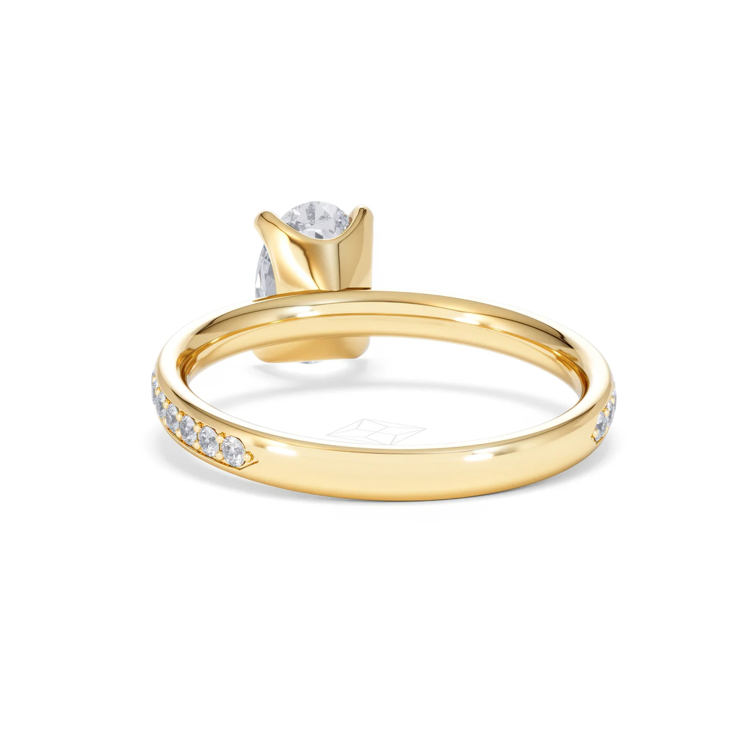 Origin 1.25ct Oval Cut Lab Diamond Solitaire Engagement Ring with Side Stones in 18K Yellow Gold - Image 50