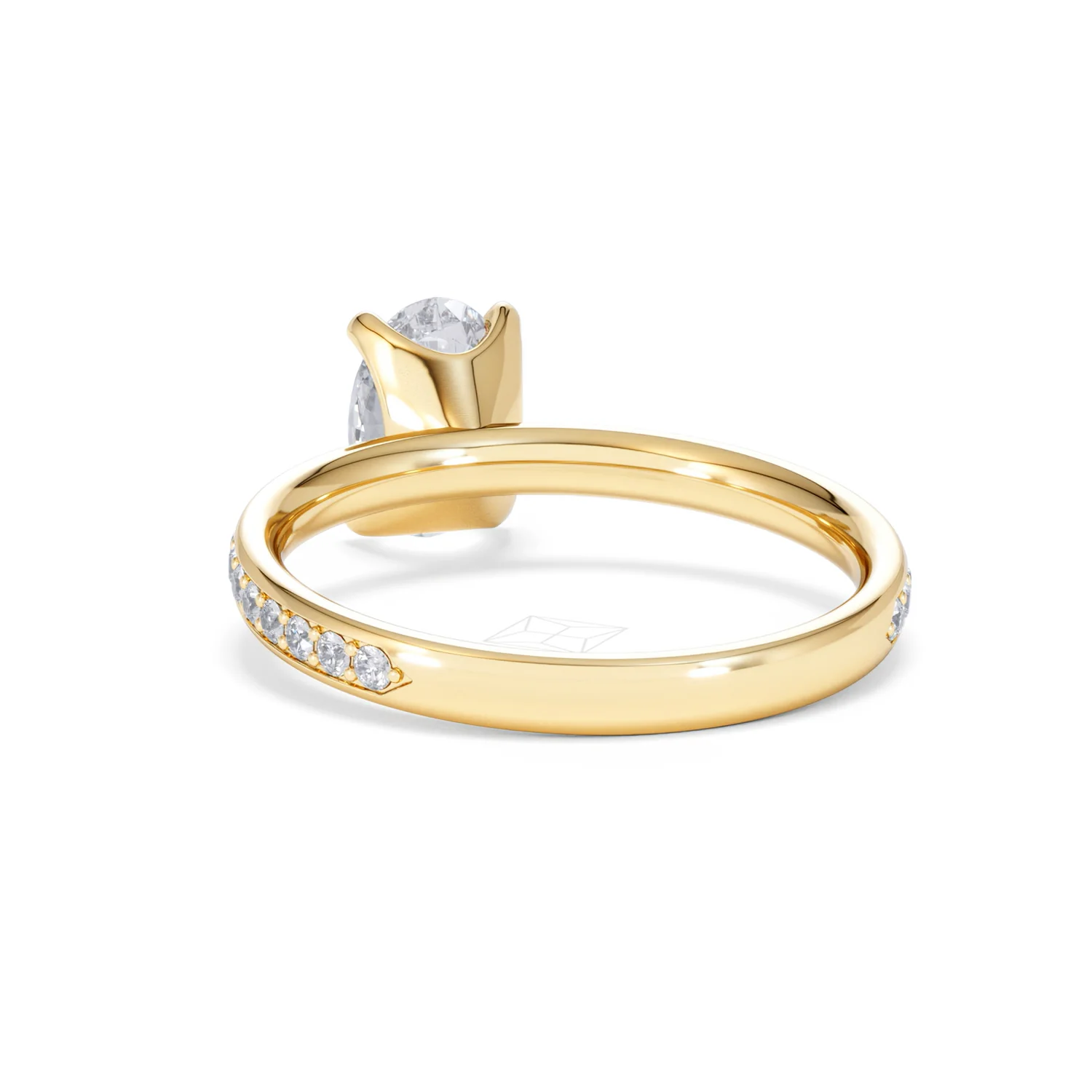 Origin 1.25ct Oval Cut Lab Diamond Solitaire Engagement Ring with Side Stones in 18K Yellow Gold - Image 51