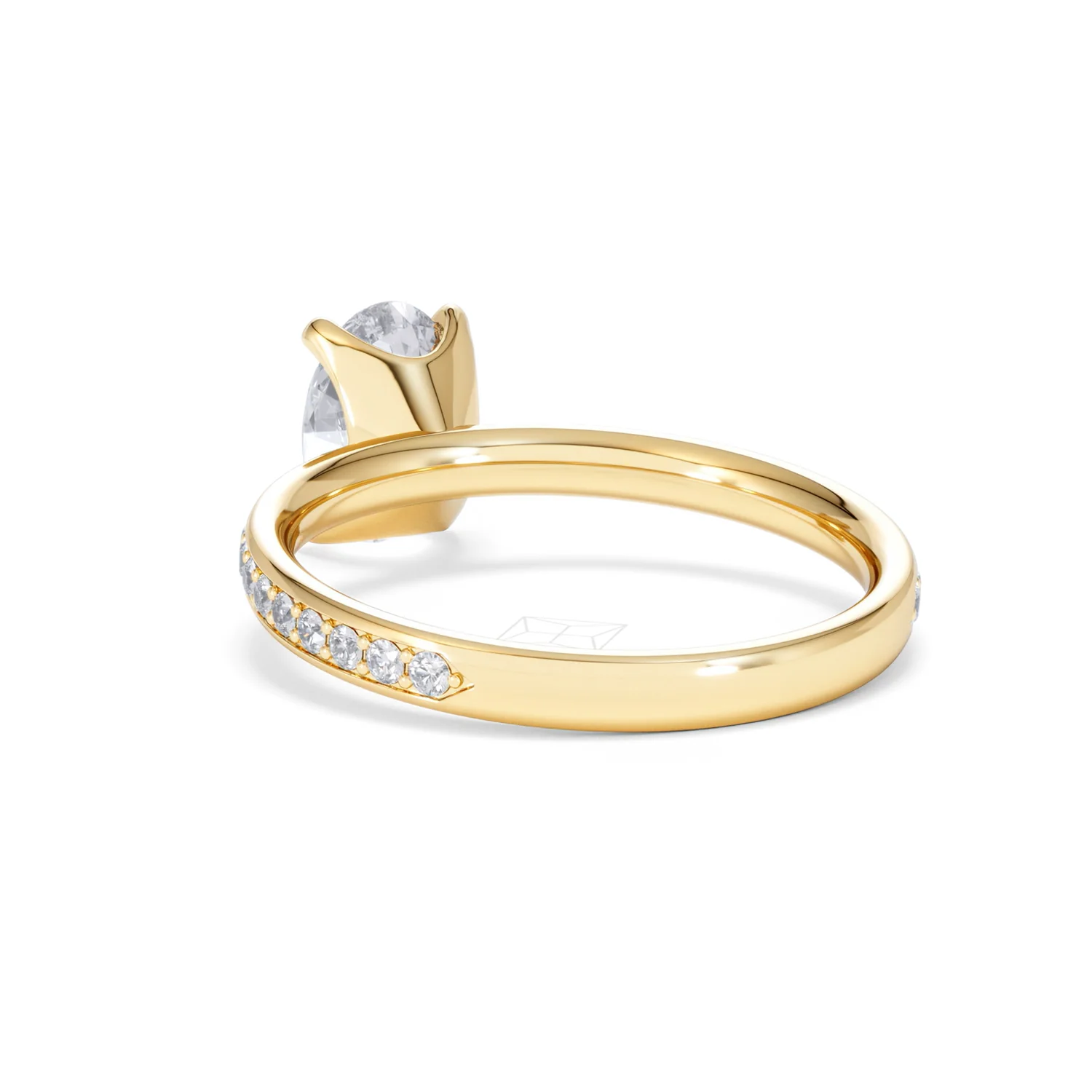 Origin 1.25ct Oval Cut Lab Diamond Solitaire Engagement Ring with Side Stones in 18K Yellow Gold - Image 53