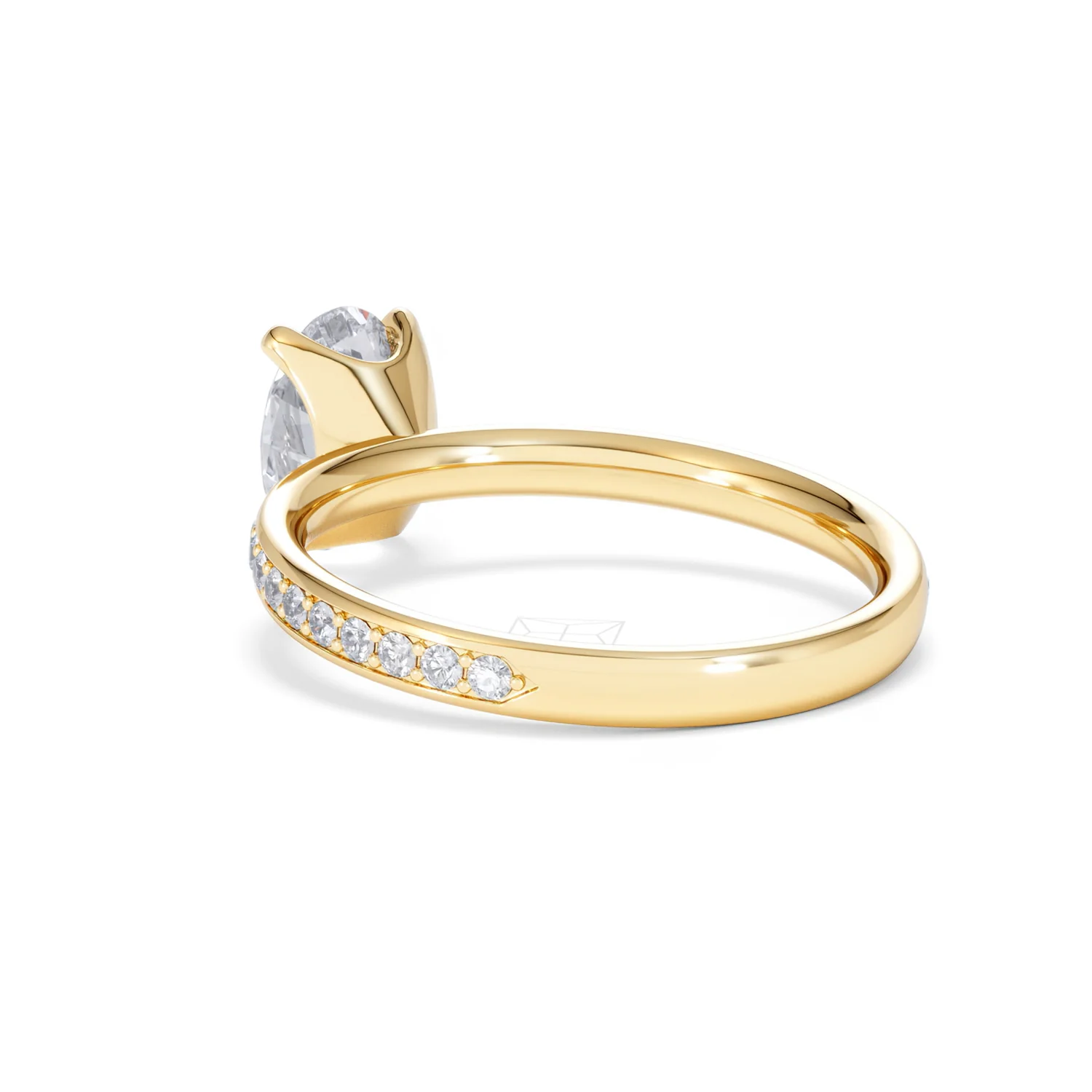 Origin 1.25ct Oval Cut Lab Diamond Solitaire Engagement Ring with Side Stones in 18K Yellow Gold - Image 55