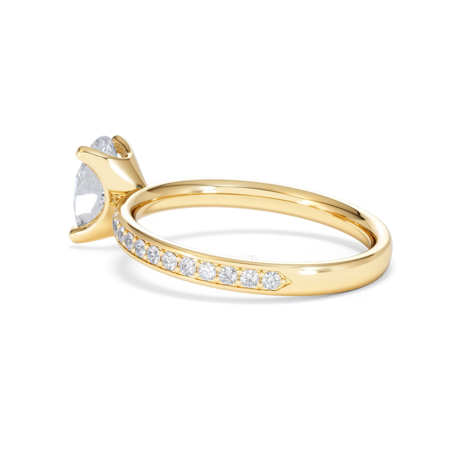 Origin 1.25ct Oval Cut Lab Diamond Solitaire Engagement Ring with Side Stones in 18K Yellow Gold - Image 60