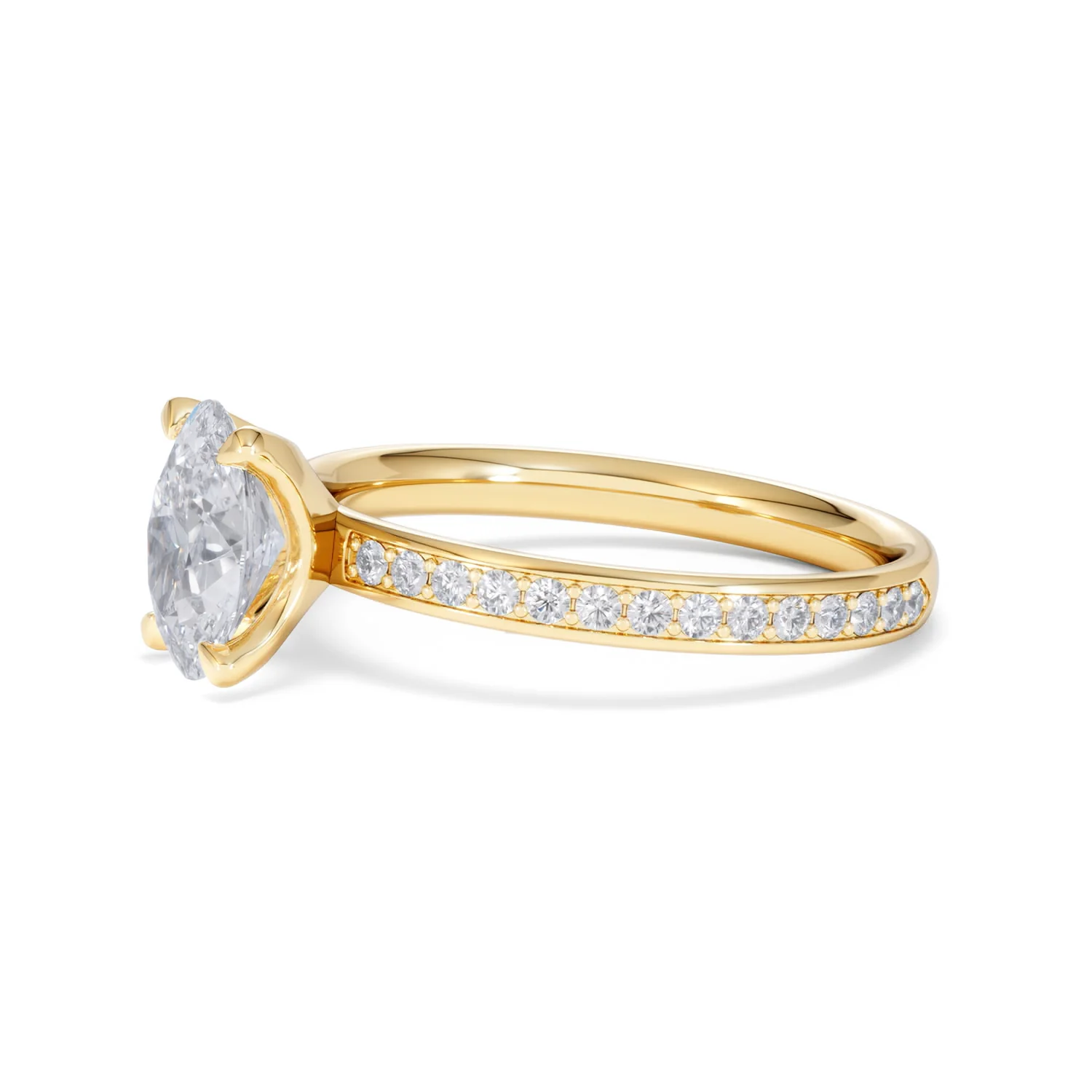 Origin 1.25ct Oval Cut Lab Diamond Solitaire Engagement Ring with Side Stones in 18K Yellow Gold - Image 73