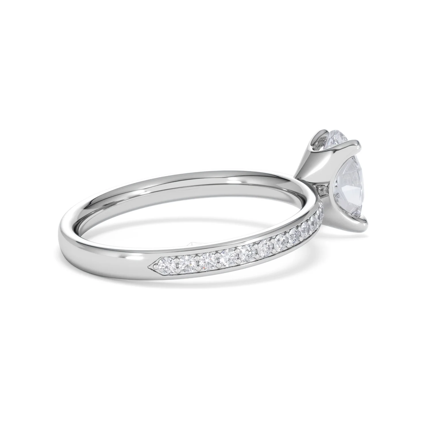 Origin 1.25ct Oval Cut Lab Diamond Solitaire Engagement Ring with Side Stones in Platinum - Image 33