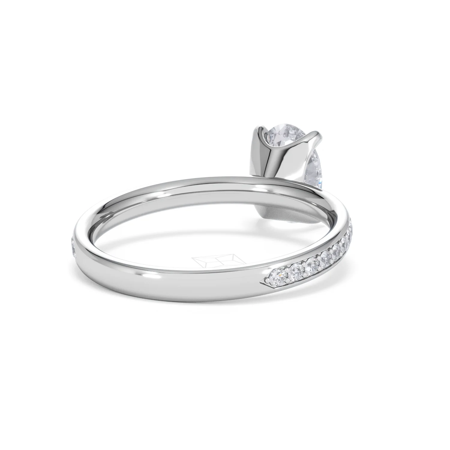 Origin 1.25ct Oval Cut Lab Diamond Solitaire Engagement Ring with Side Stones in Platinum - Image 41