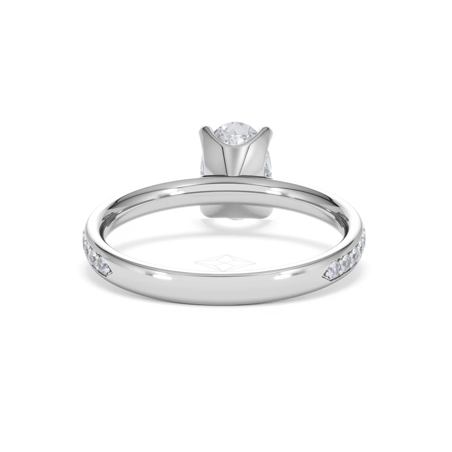 Origin 1.25ct Oval Cut Lab Diamond Solitaire Engagement Ring with Side Stones in Platinum - Image 46