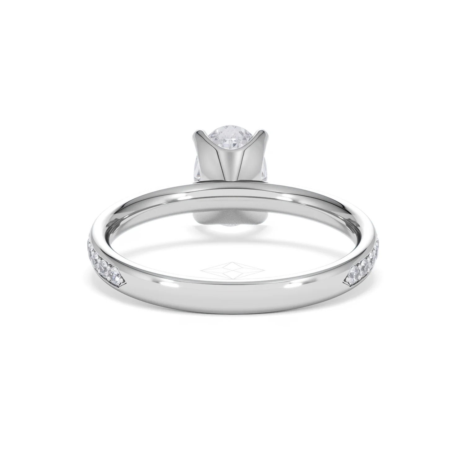 Origin 1.25ct Oval Cut Lab Diamond Solitaire Engagement Ring with Side Stones in Platinum - Image 47