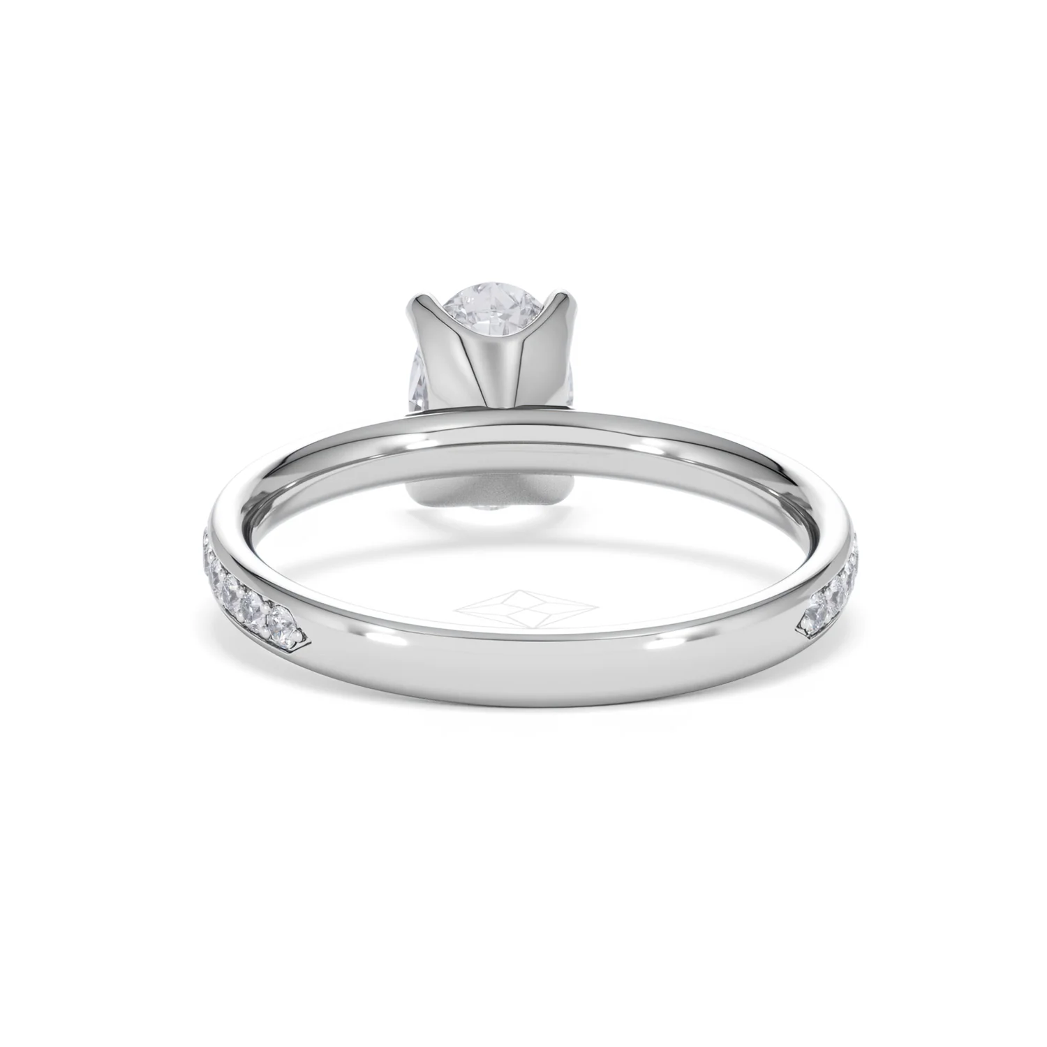 Origin 1.25ct Oval Cut Lab Diamond Solitaire Engagement Ring with Side Stones in Platinum - Image 48