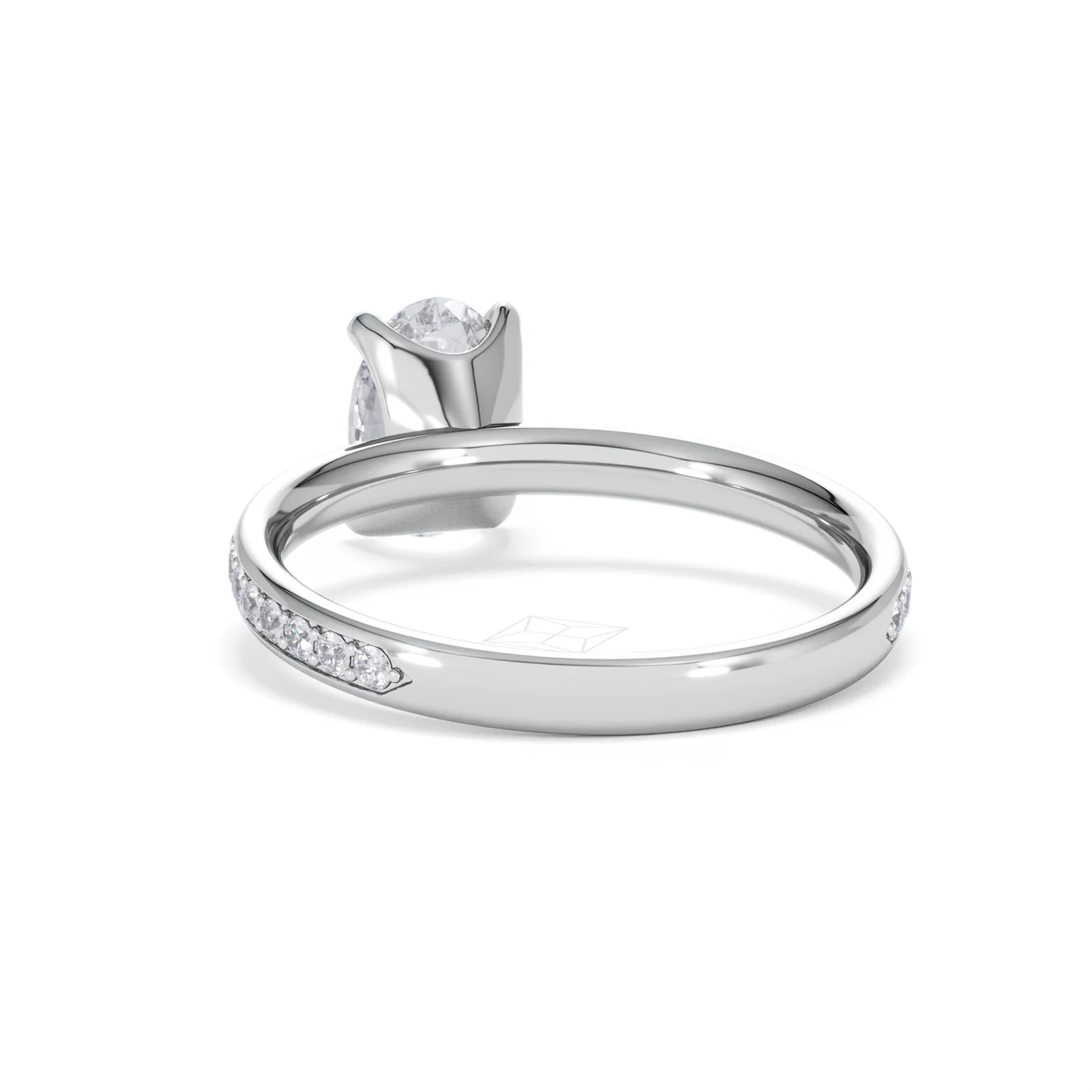 Origin 1.25ct Oval Cut Lab Diamond Solitaire Engagement Ring with Side Stones in Platinum - Image 51
