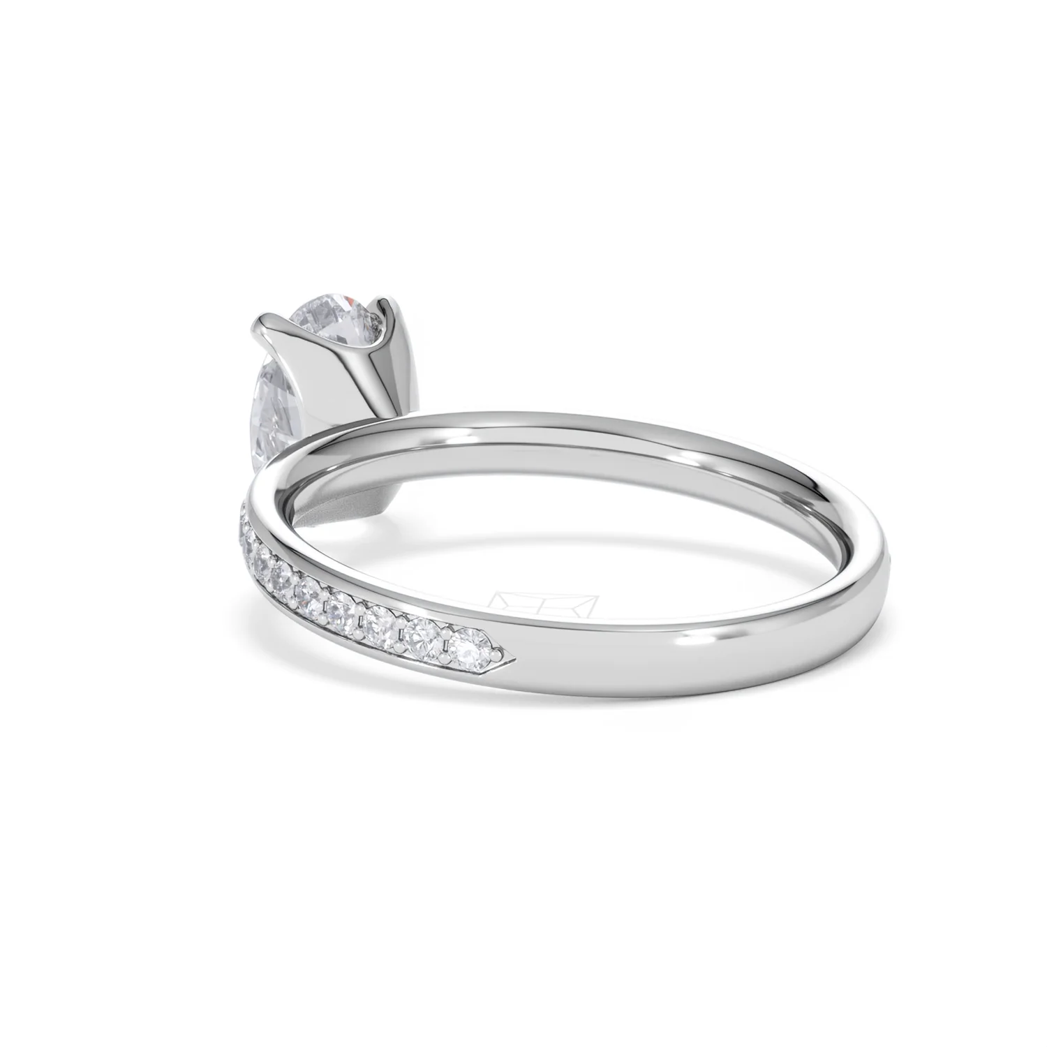 Origin 1.25ct Oval Cut Lab Diamond Solitaire Engagement Ring with Side Stones in Platinum - Image 55