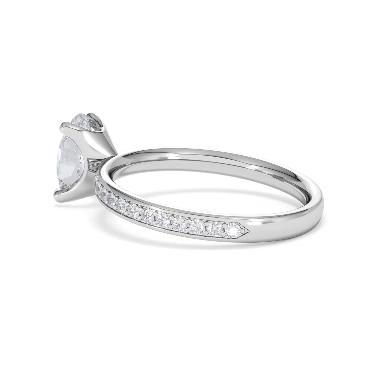 Origin 1.25ct Oval Cut Lab Diamond Solitaire Engagement Ring with Side Stones in Platinum - Image 61