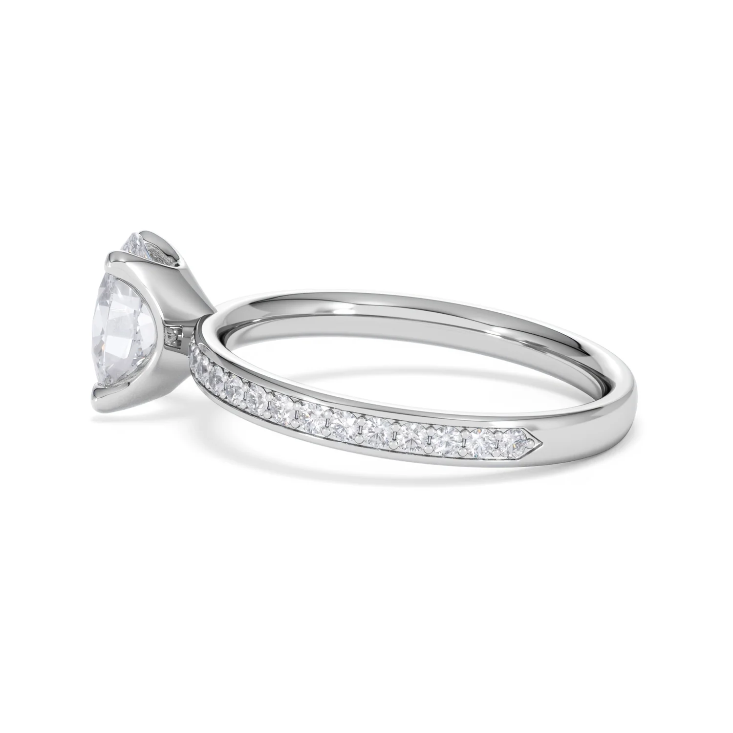 Origin 1.25ct Oval Cut Lab Diamond Solitaire Engagement Ring with Side Stones in Platinum - Image 64