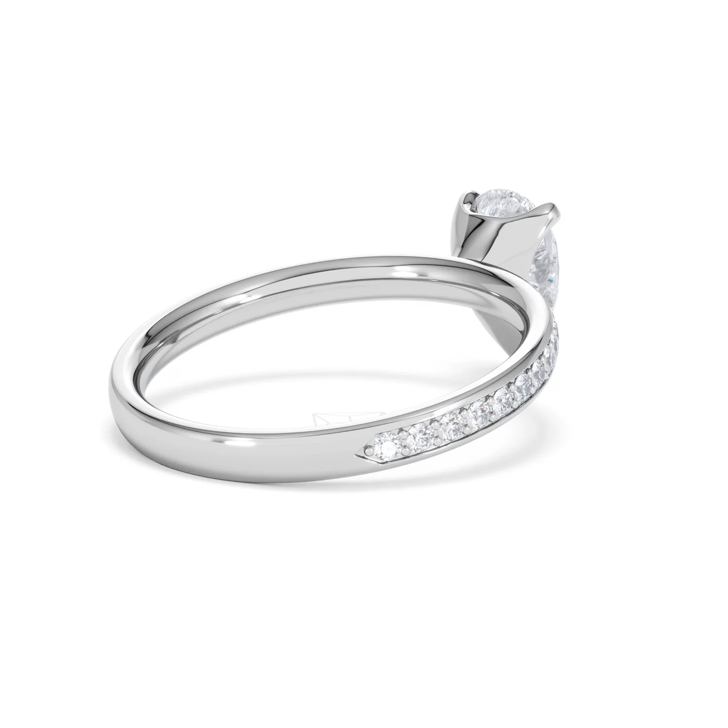 Origin 1.25ct Pear Cut Lab Diamond Solitaire Engagement Ring with Side Stones in 18K White Gold - Image 38