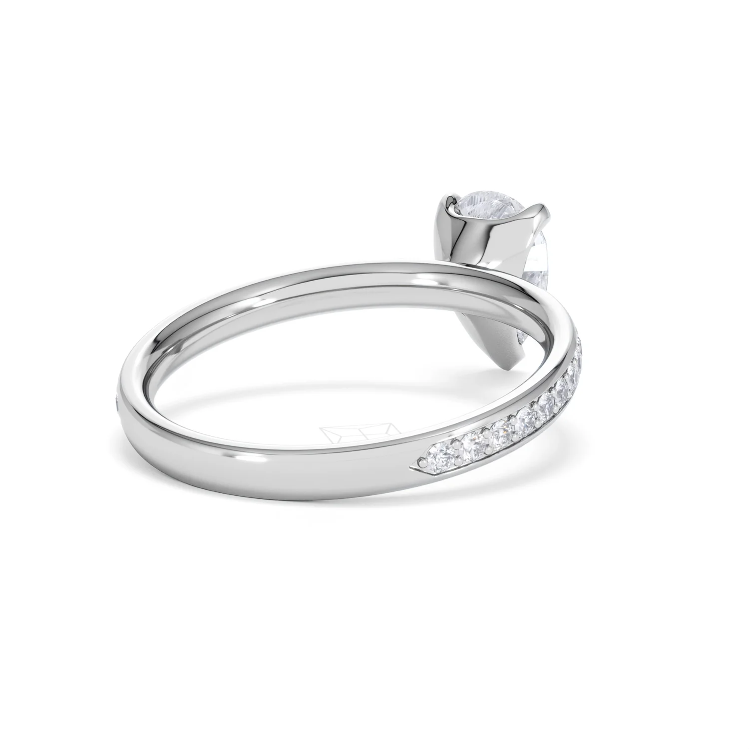 Origin 1.25ct Pear Cut Lab Diamond Solitaire Engagement Ring with Side Stones in 18K White Gold - Image 40
