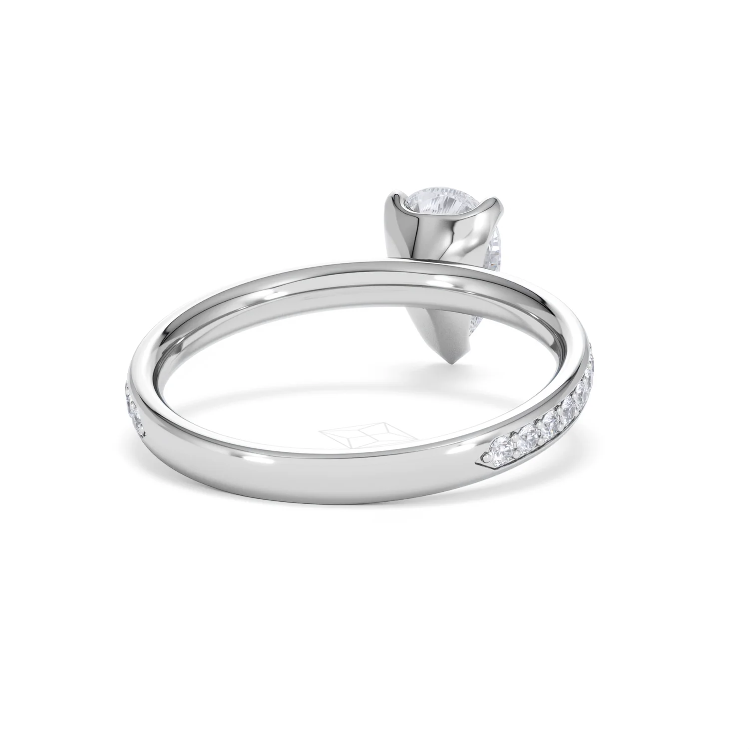 Origin 1.25ct Pear Cut Lab Diamond Solitaire Engagement Ring with Side Stones in 18K White Gold - Image 43
