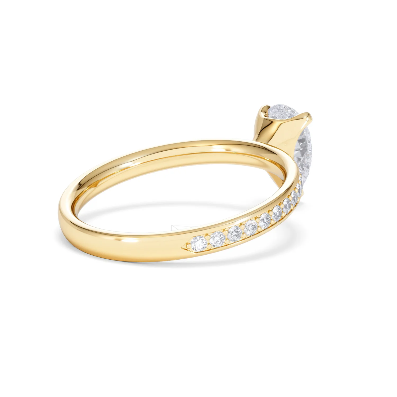 Origin 1.25ct Pear Cut Lab Diamond Solitaire Engagement Ring with Side Stones in 18K Yellow Gold - Image 37