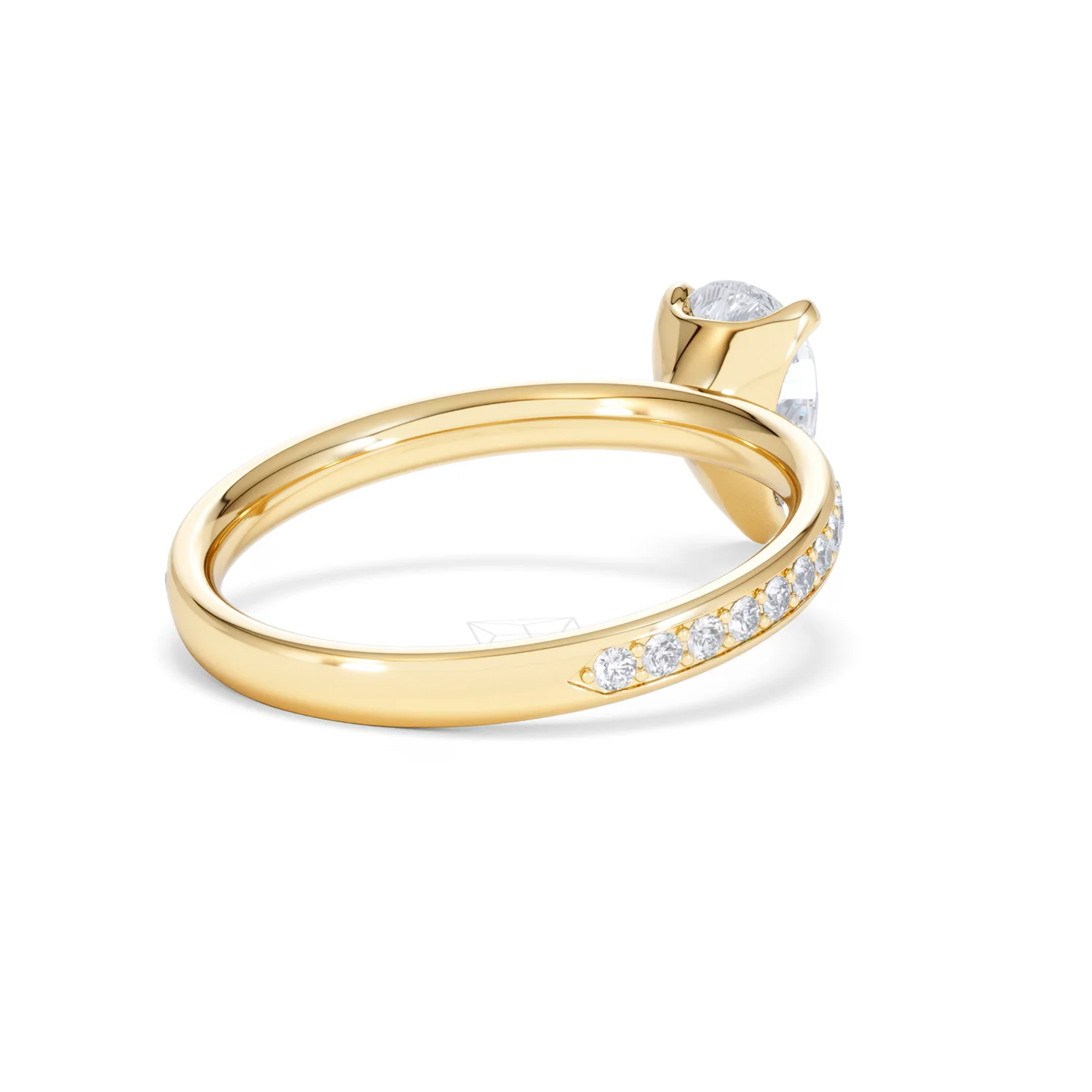 Origin 1.25ct Pear Cut Lab Diamond Solitaire Engagement Ring with Side Stones in 18K Yellow Gold - Image 39