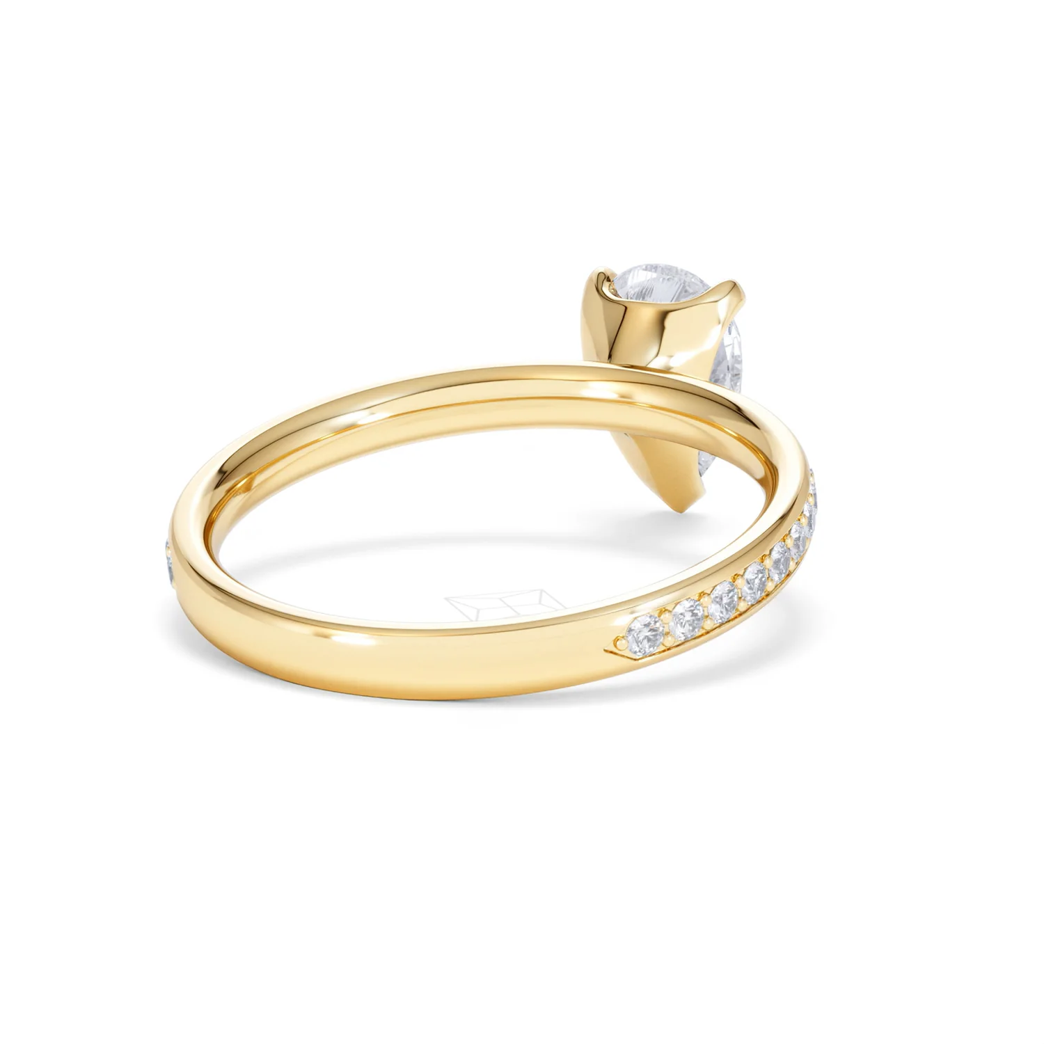 Origin 1.25ct Pear Cut Lab Diamond Solitaire Engagement Ring with Side Stones in 18K Yellow Gold - Image 41