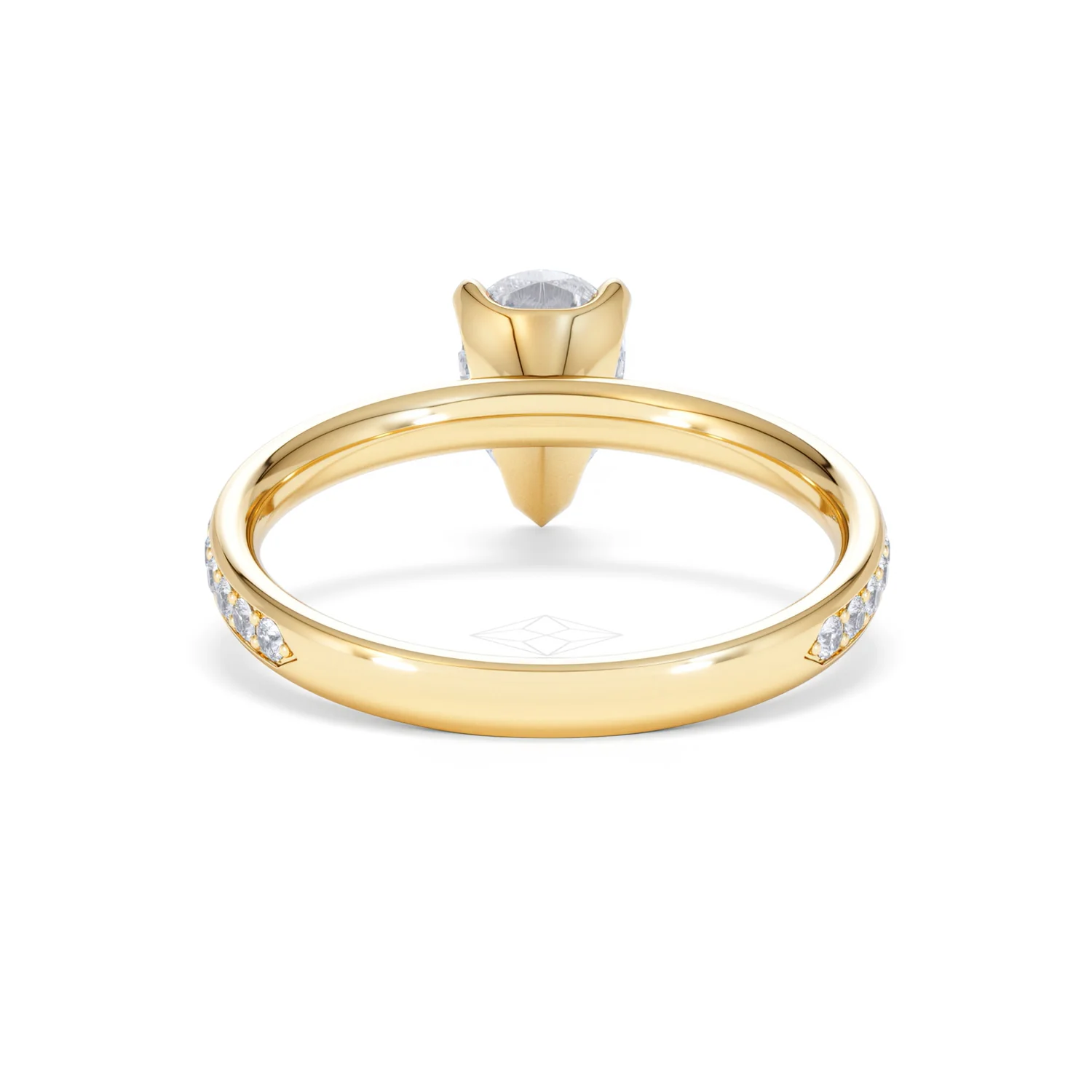 Origin 1.25ct Pear Cut Lab Diamond Solitaire Engagement Ring with Side Stones in 18K Yellow Gold - Image 47