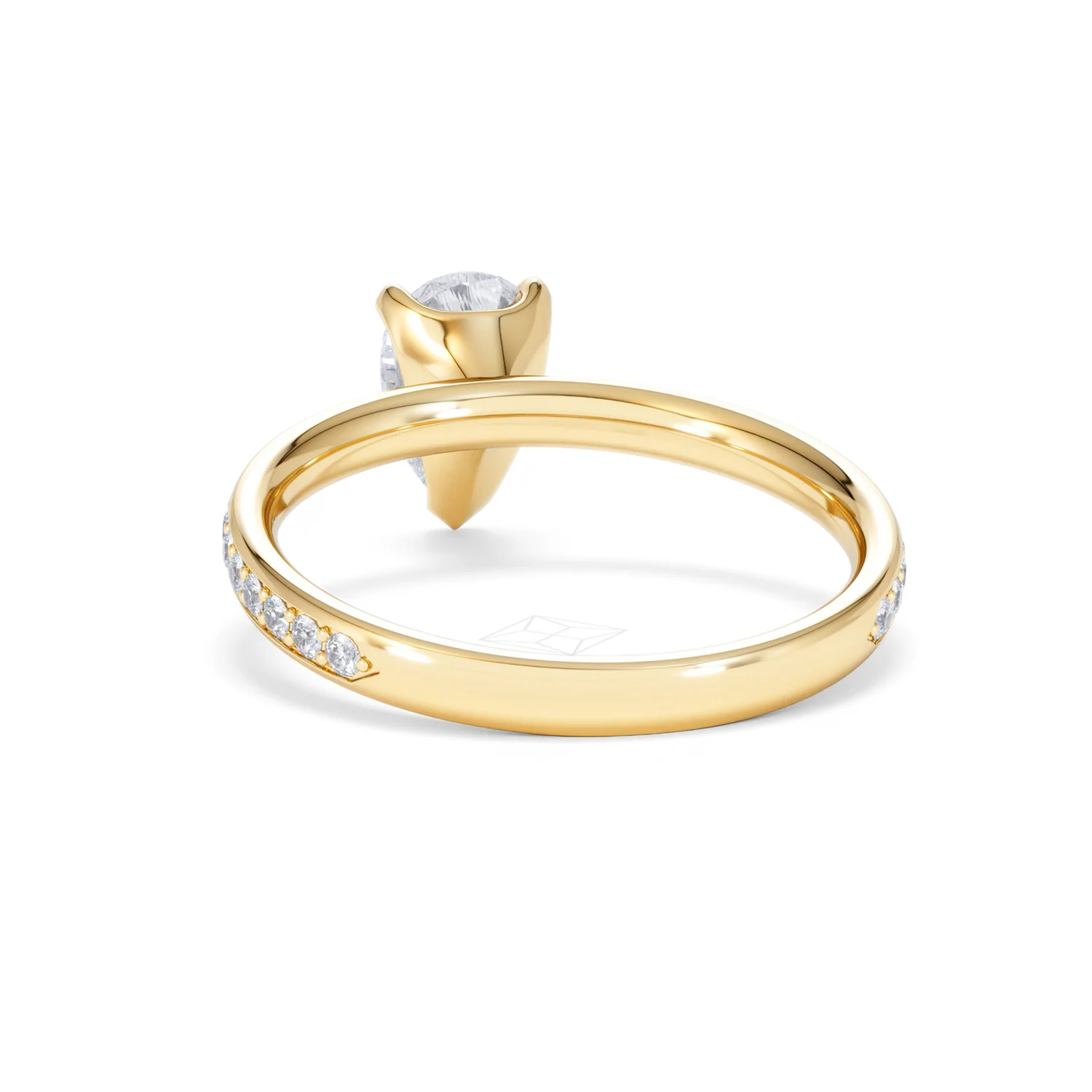 Origin 1.25ct Pear Cut Lab Diamond Solitaire Engagement Ring with Side Stones in 18K Yellow Gold - Image 50