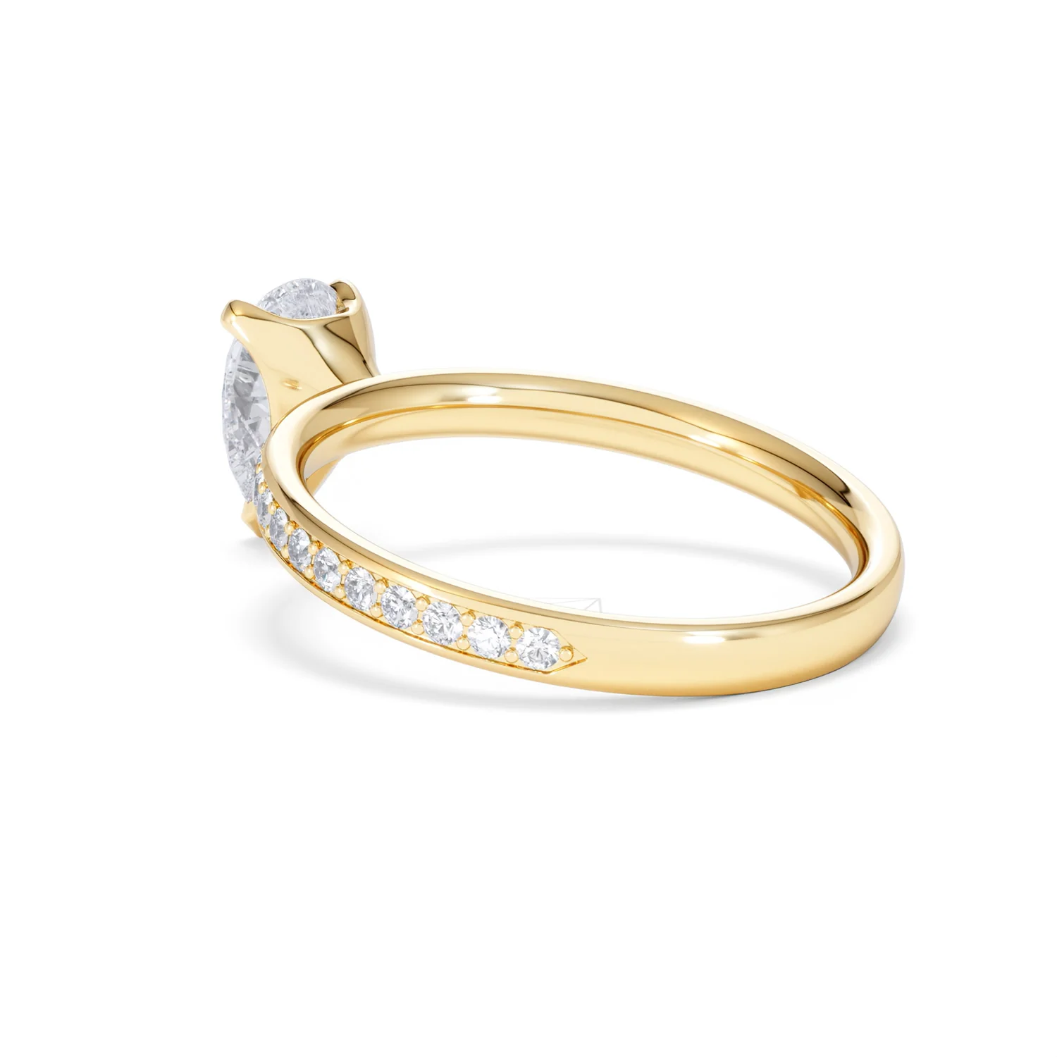 Origin 1.25ct Pear Cut Lab Diamond Solitaire Engagement Ring with Side Stones in 18K Yellow Gold - Image 57