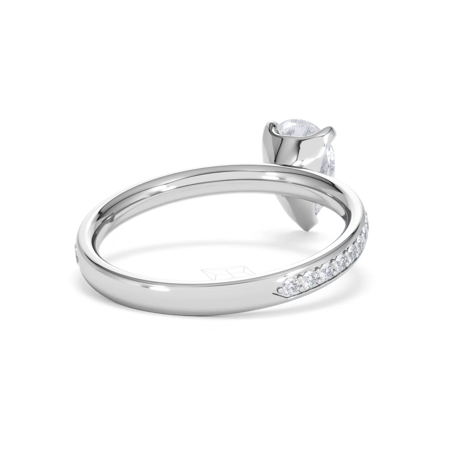 Origin 1.25ct Pear Cut Lab Diamond Solitaire Engagement Ring with Side Stones in Platinum - Image 41