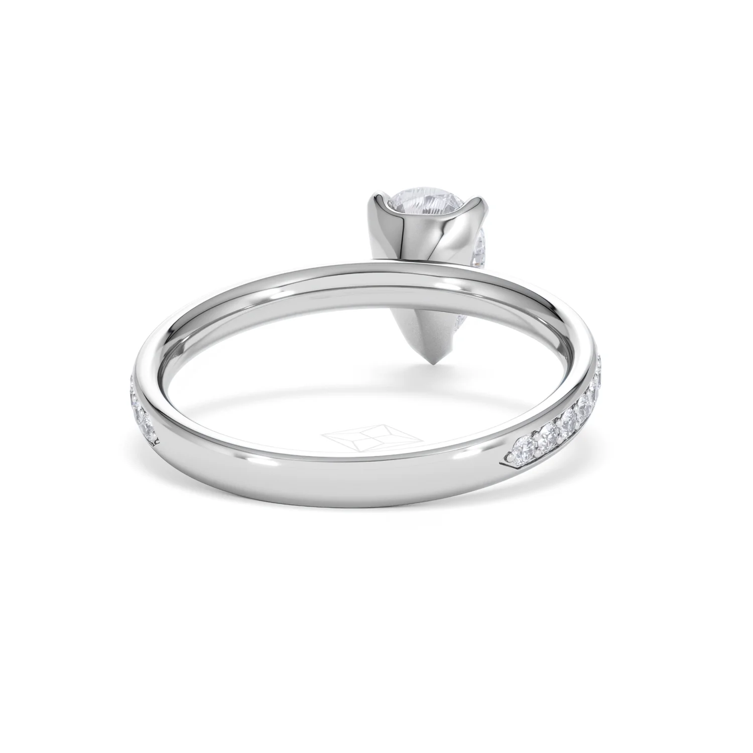 Origin 1.25ct Pear Cut Lab Diamond Solitaire Engagement Ring with Side Stones in Platinum - Image 44