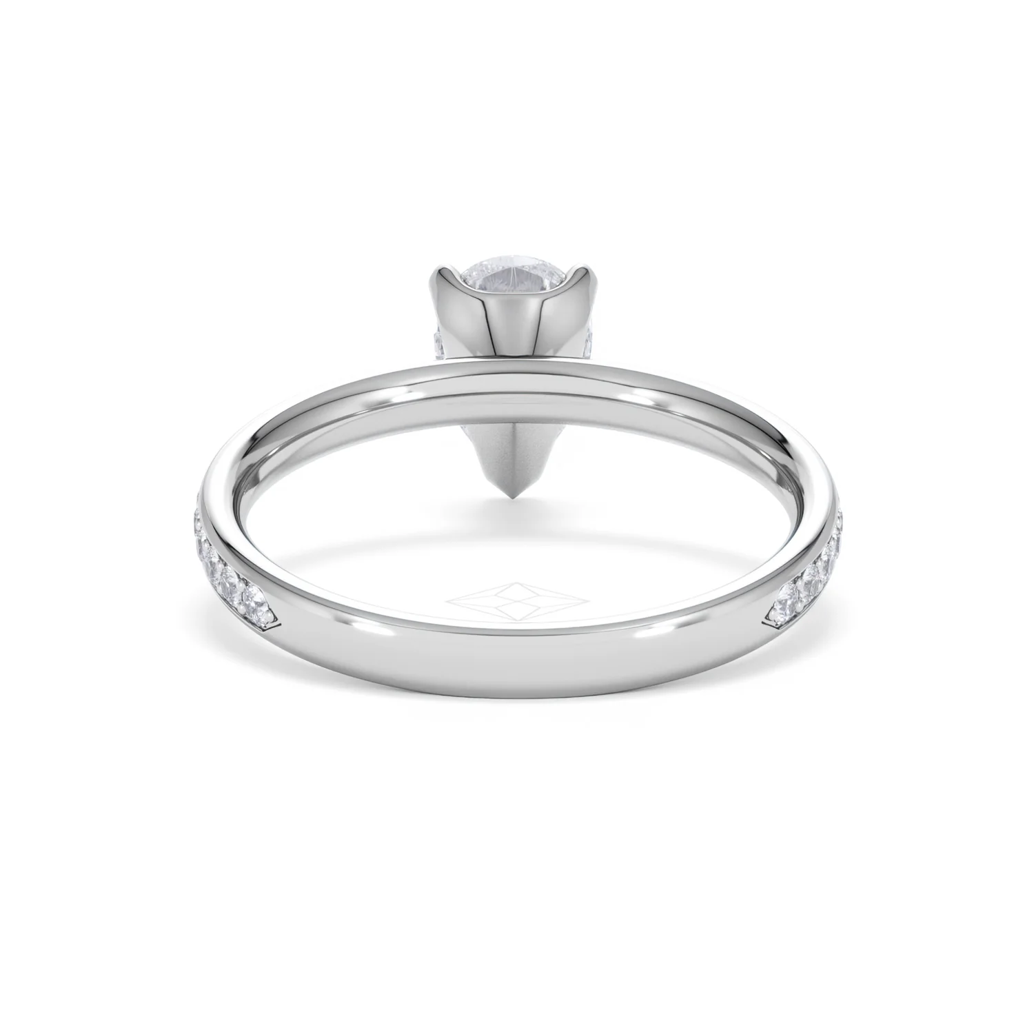 Origin 1.25ct Pear Cut Lab Diamond Solitaire Engagement Ring with Side Stones in Platinum - Image 47