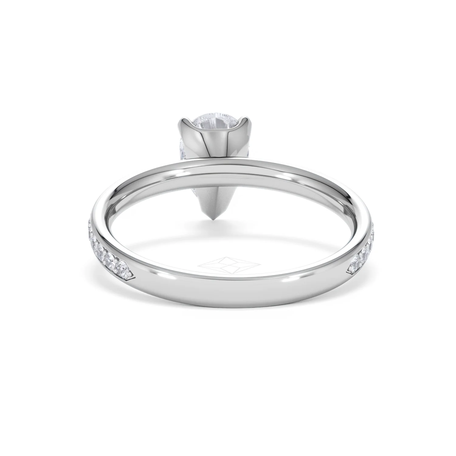 Origin 1.25ct Pear Cut Lab Diamond Solitaire Engagement Ring with Side Stones in Platinum - Image 48
