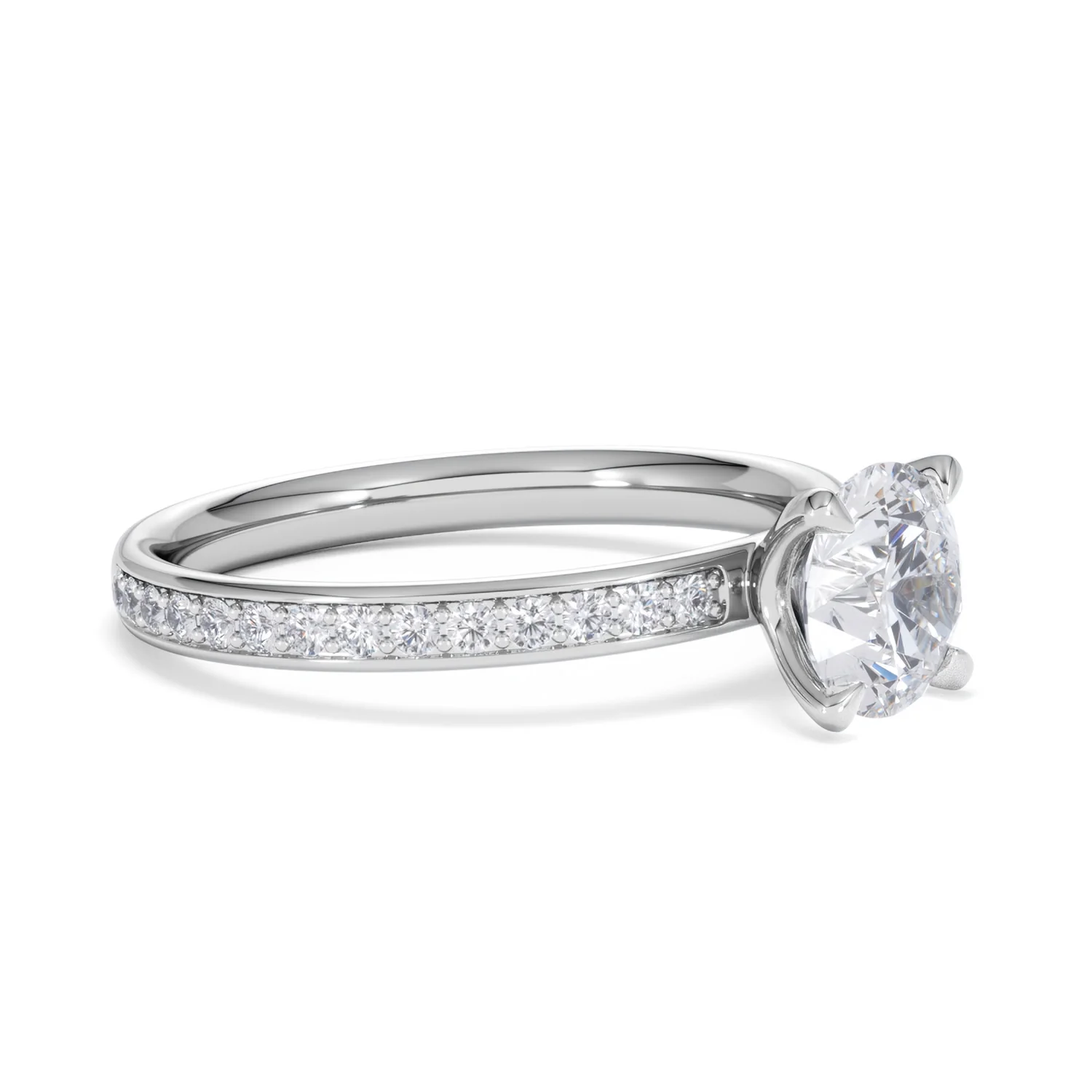 Origin 1.25ct Round Cut Lab Diamond Solitaire Engagement Ring with Side Stones in 18K White Gold - Image 18