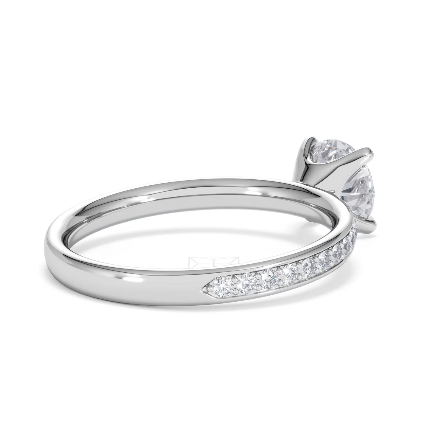 Origin 1.25ct Round Cut Lab Diamond Solitaire Engagement Ring with Side Stones in 18K White Gold - Image 37