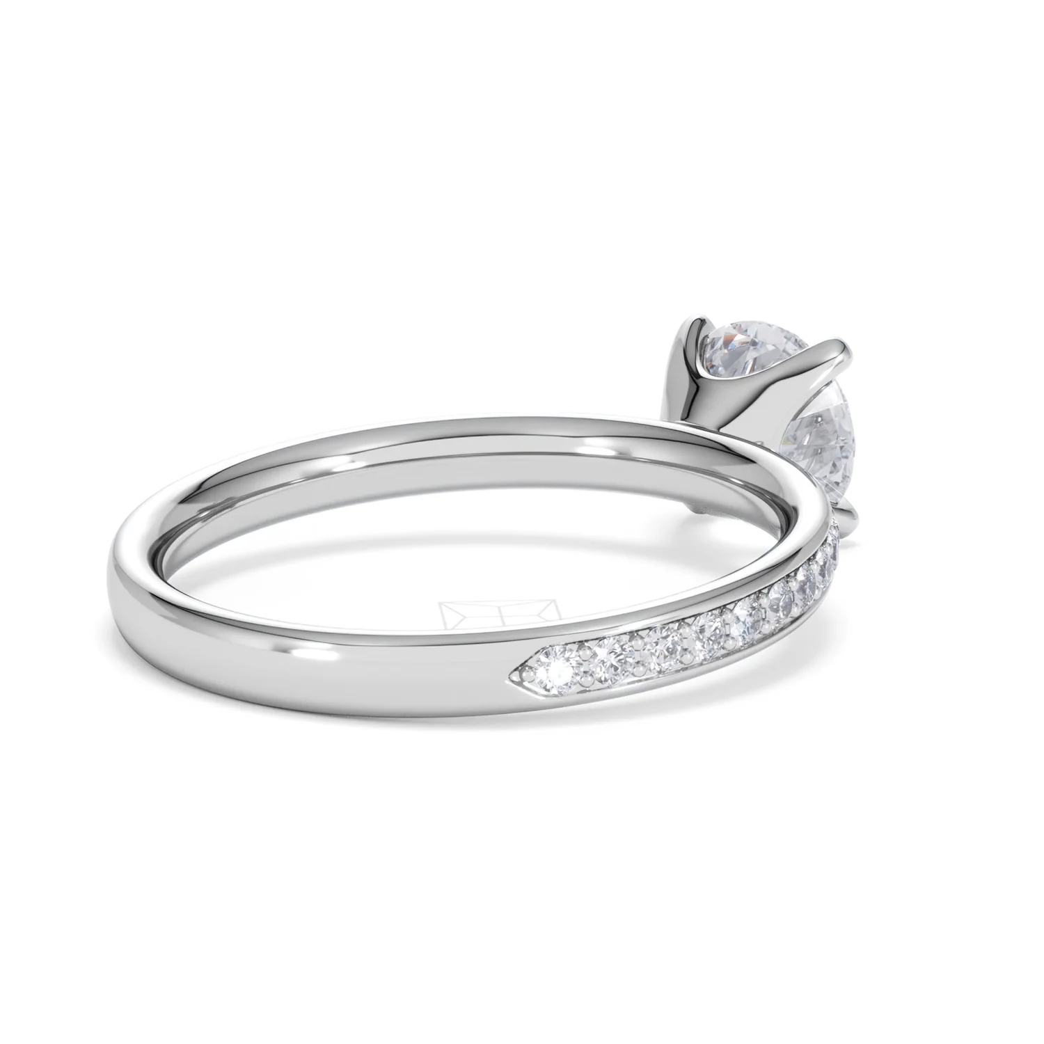 Origin 1.25ct Round Cut Lab Diamond Solitaire Engagement Ring with Side Stones in 18K White Gold - Image 38