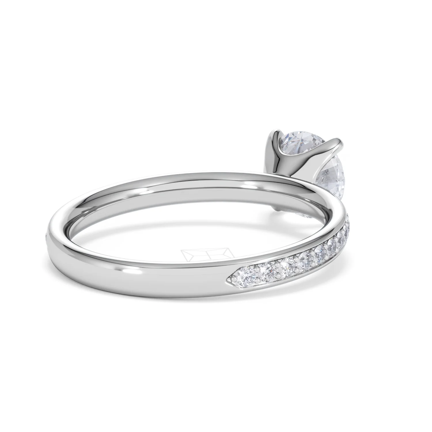 Origin 1.25ct Round Cut Lab Diamond Solitaire Engagement Ring with Side Stones in 18K White Gold - Image 39
